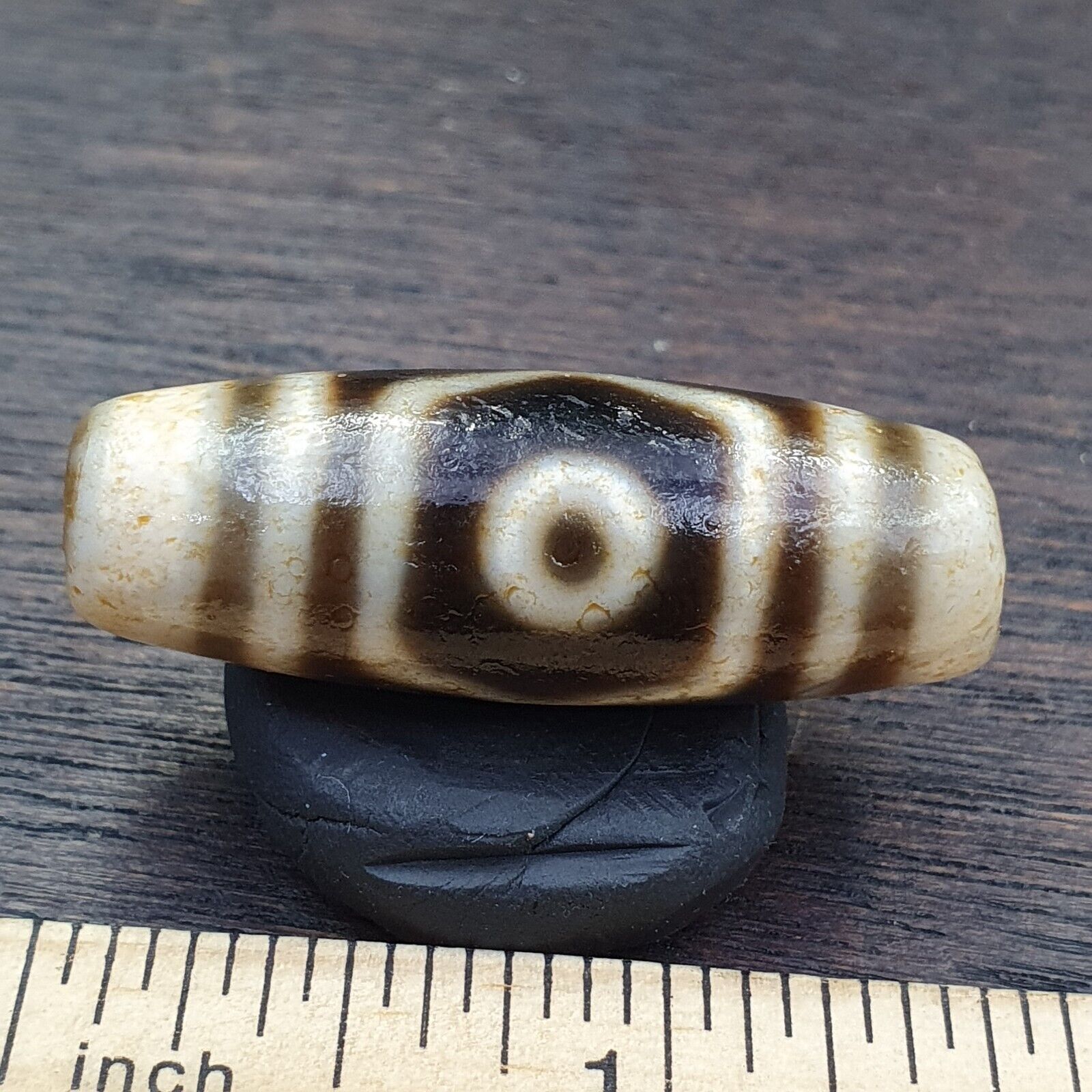 Agate Old Indo Tibetan Agate 3 Eye Agate stone Dzi Decorated Bead Amulet