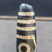 East Oasis Old Indo Tibetan 3 Eye in Eye 3 Lines Agate Dzi Bead Amulet