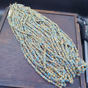 Lot 2 Strands Old African Turquoise Blue Stripes Glass Beads Vintage Strands