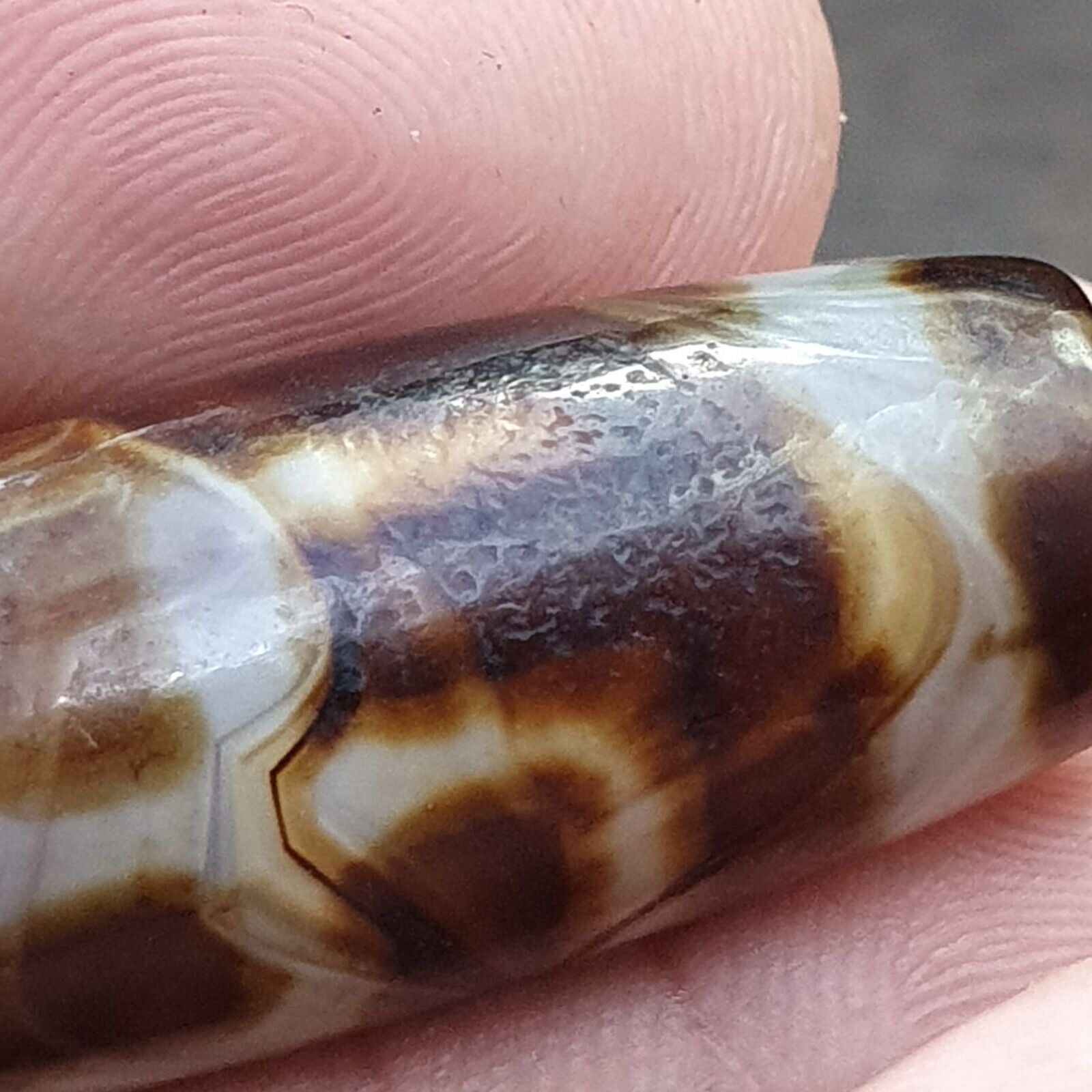 Vintage Old Tibetan 2 Eyes Agate stone Dzi Bead Amulet S-2