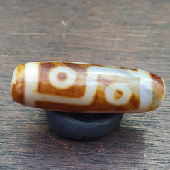 Vintage Old Tibetan 2 Eyes Agate stone Dzi Bead Amulet S-3