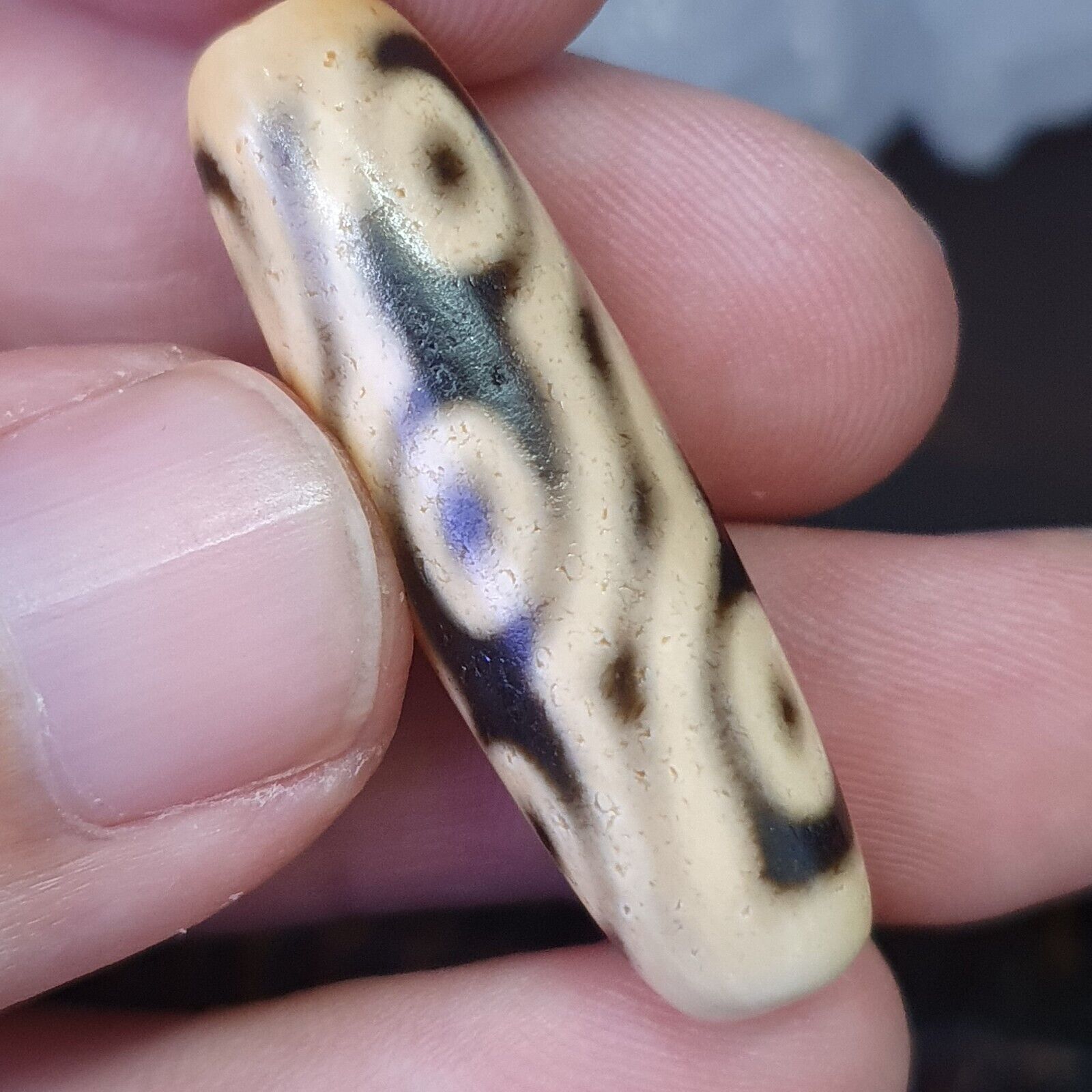 Vintage Old Indo Tibetan Agate  Eyes Agate stone Dzi Bead Amulet