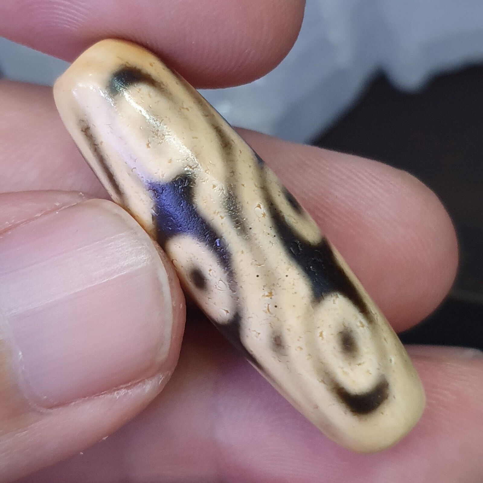 Vintage Old Indo Tibetan Agate  Eyes Agate stone Dzi Bead Amulet