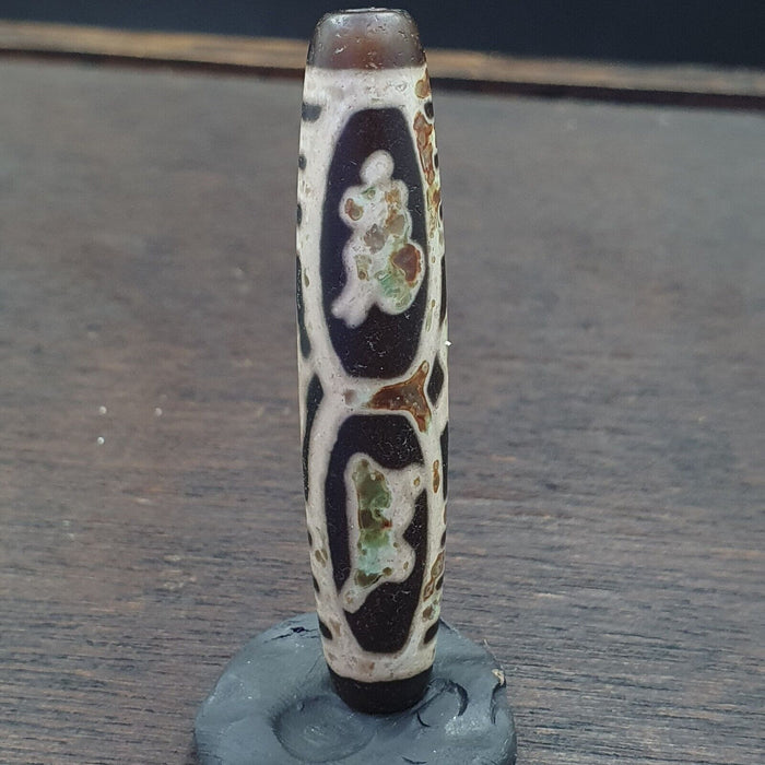 Very Unique Vintage Old Tibetan Agate Eyes Agate Stone Dzi Bead Amulet