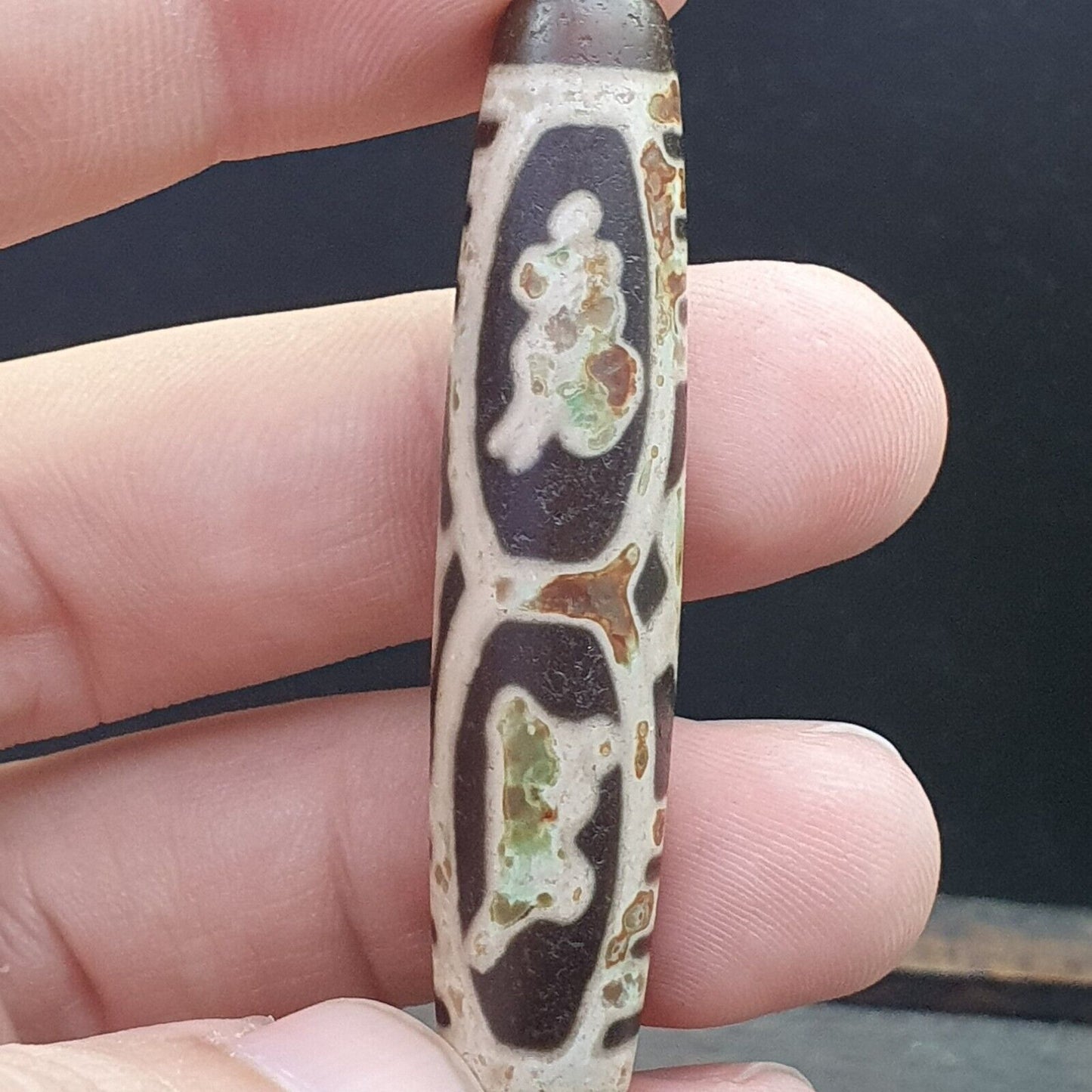 非常獨特的複古老西藏瑪瑙眼睛瑪瑙石天珠護身符