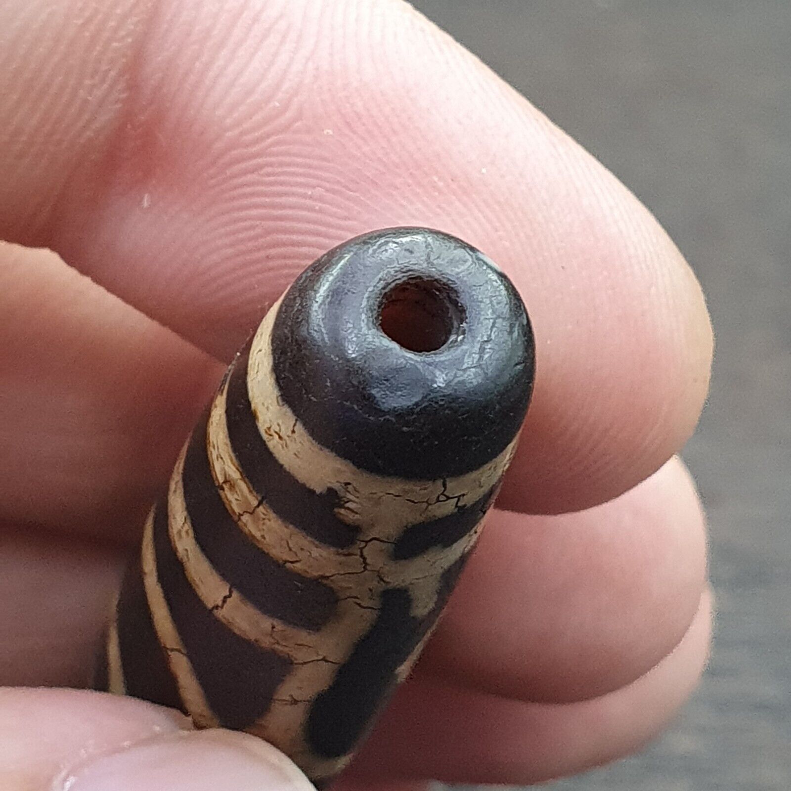 Old Indo Tibetan Agate 2 Eyes Agate stone Dzi Bead Amulet
