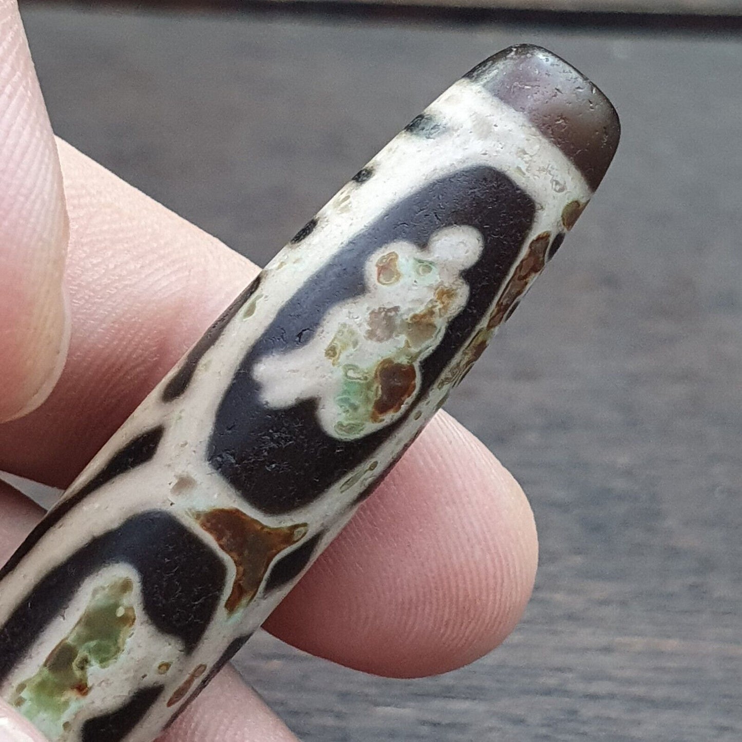 非常獨特的複古老西藏瑪瑙眼睛瑪瑙石天珠護身符