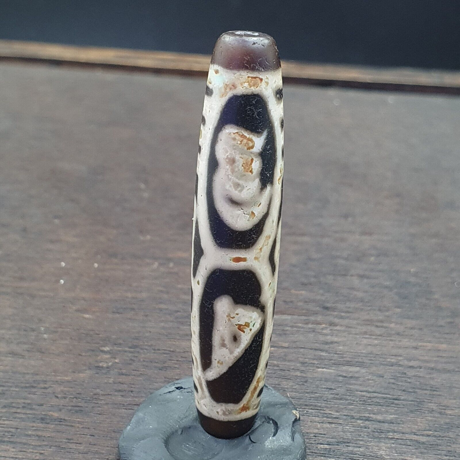 Very Unique Vintage Old Tibetan Agate Eyes Agate stone Dzi Bead Amulet