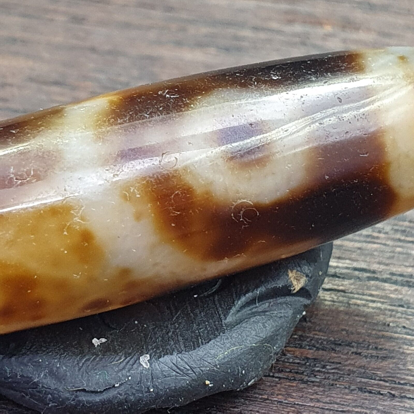 Vintage Old Indo Himalayn Tibetan Agate 2 Eyes Agate stone Dzi Bead Amulet