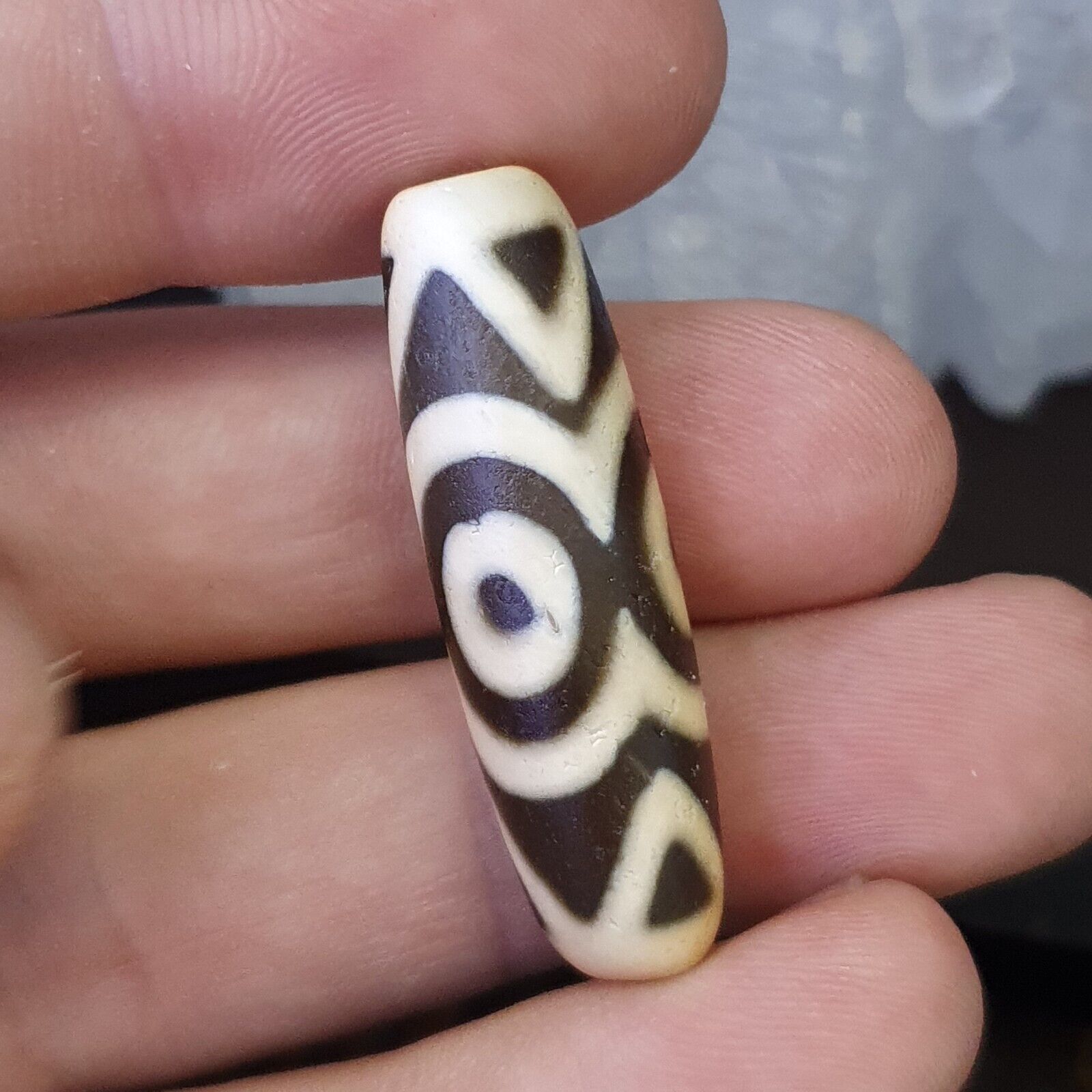 Vintage Old Indo Tibetan Agate  Eyes Agate stone Dzi Bead Amulet