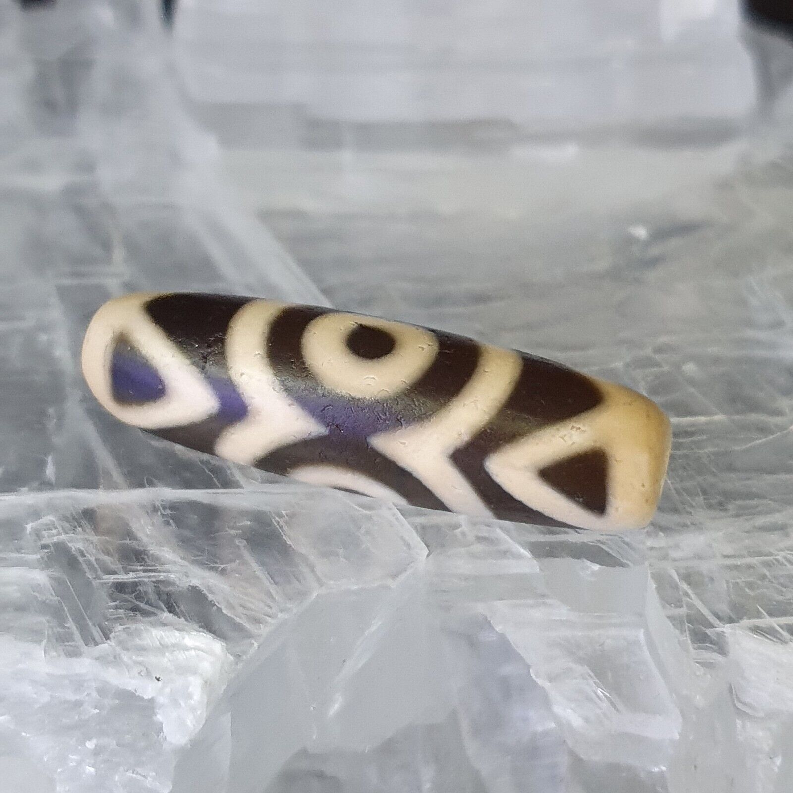 Vintage Old Indo Tibetan Agate  Eyes Agate stone Dzi Bead Amulet