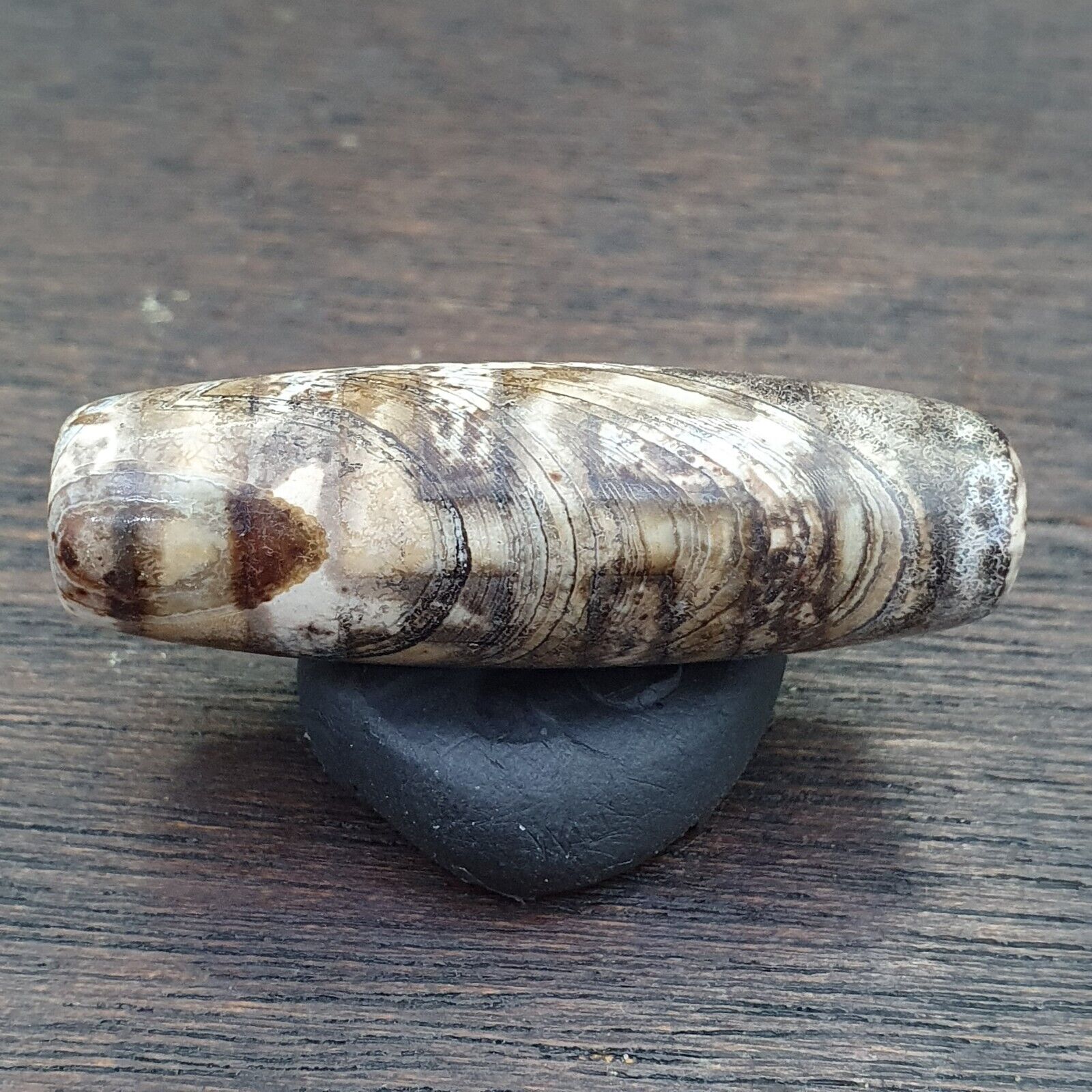 Vintage Old Tibetan 2 Eyes Agate stone Dzi Bead Amulet S-7