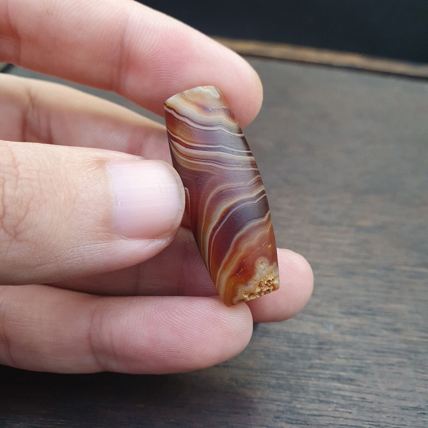 Antike kristallisierende persische Achat-Perle aus dem Nahen Osten, natürliche Achatperle AMD-2