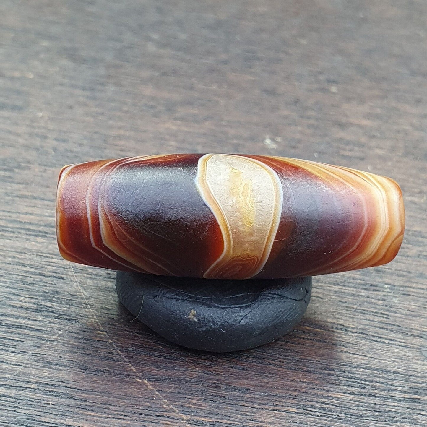 Antike kristallisierende persische Achat-Perle aus dem Nahen Osten, natürliche Achatperle AMD-2