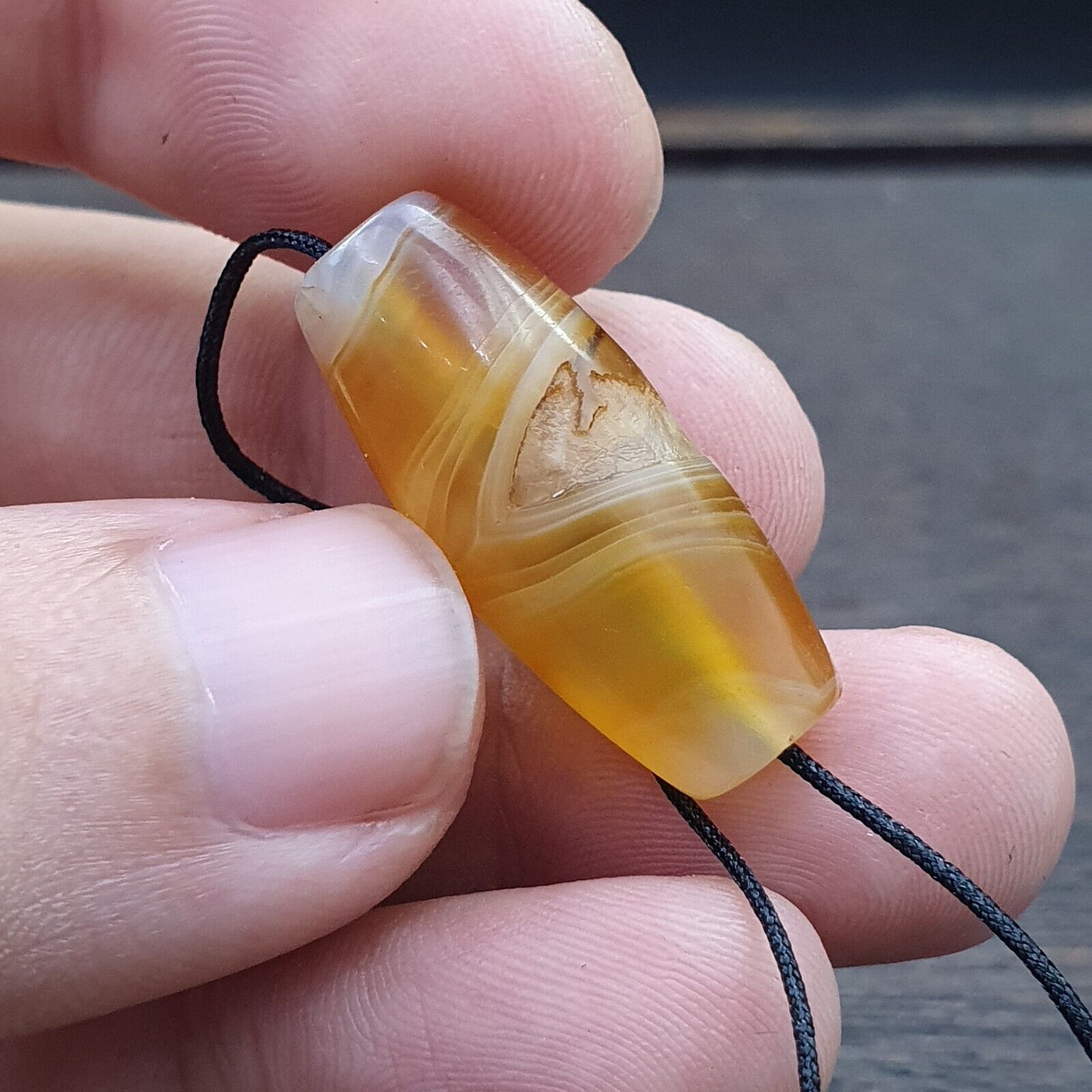 Antique Old Middle Eastern Persian Agate Natural Eye Agate Bead AMD-9
