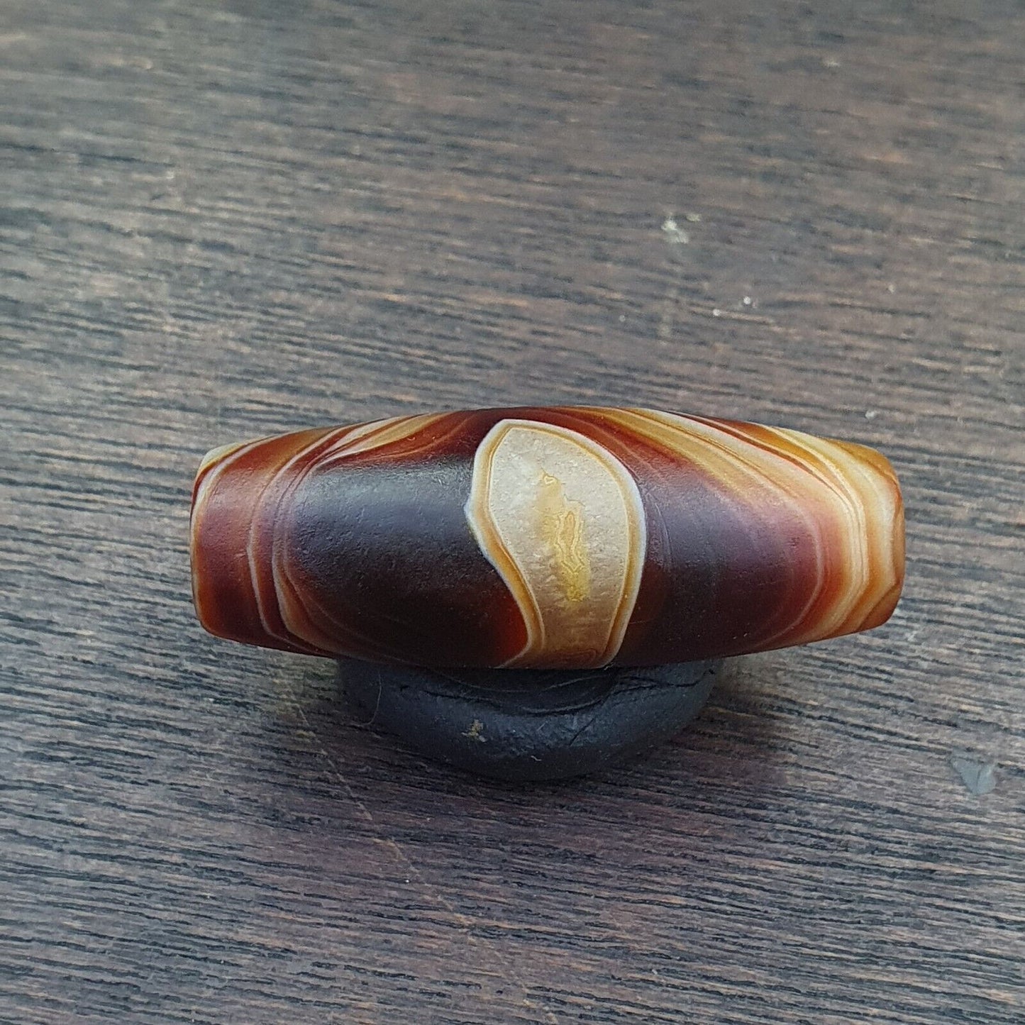 Antike kristallisierende persische Achat-Perle aus dem Nahen Osten, natürliche Achatperle AMD-2