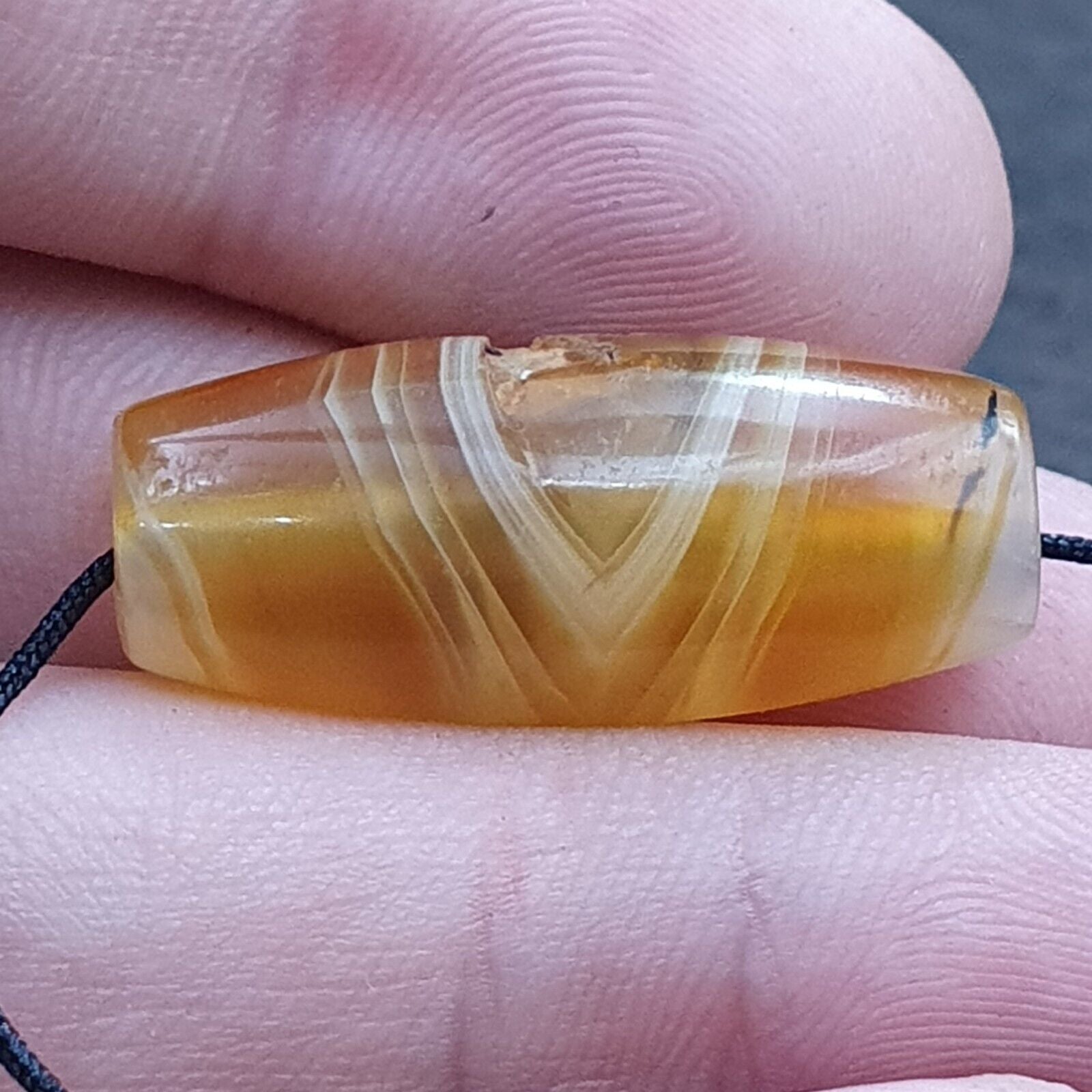 Antique Old Middle Eastern Persian Agate Natural Eye Agate Bead AMD-9