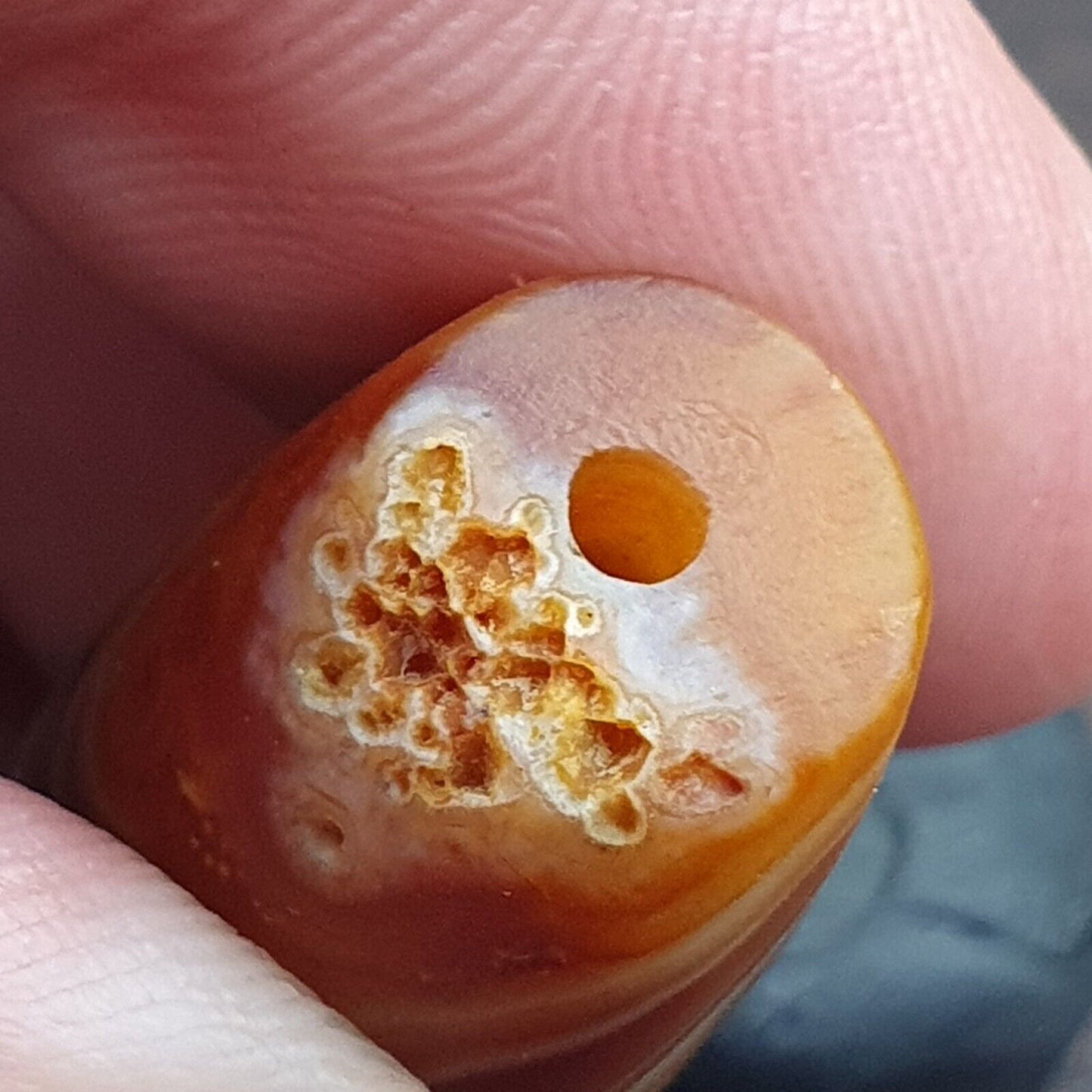 Antike kristallisierende persische Achat-Perle aus dem Nahen Osten, natürliche Achatperle AMD-2