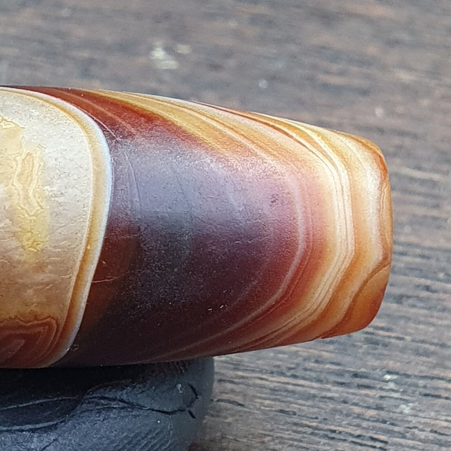 Antike kristallisierende persische Achat-Perle aus dem Nahen Osten, natürliche Achatperle AMD-2