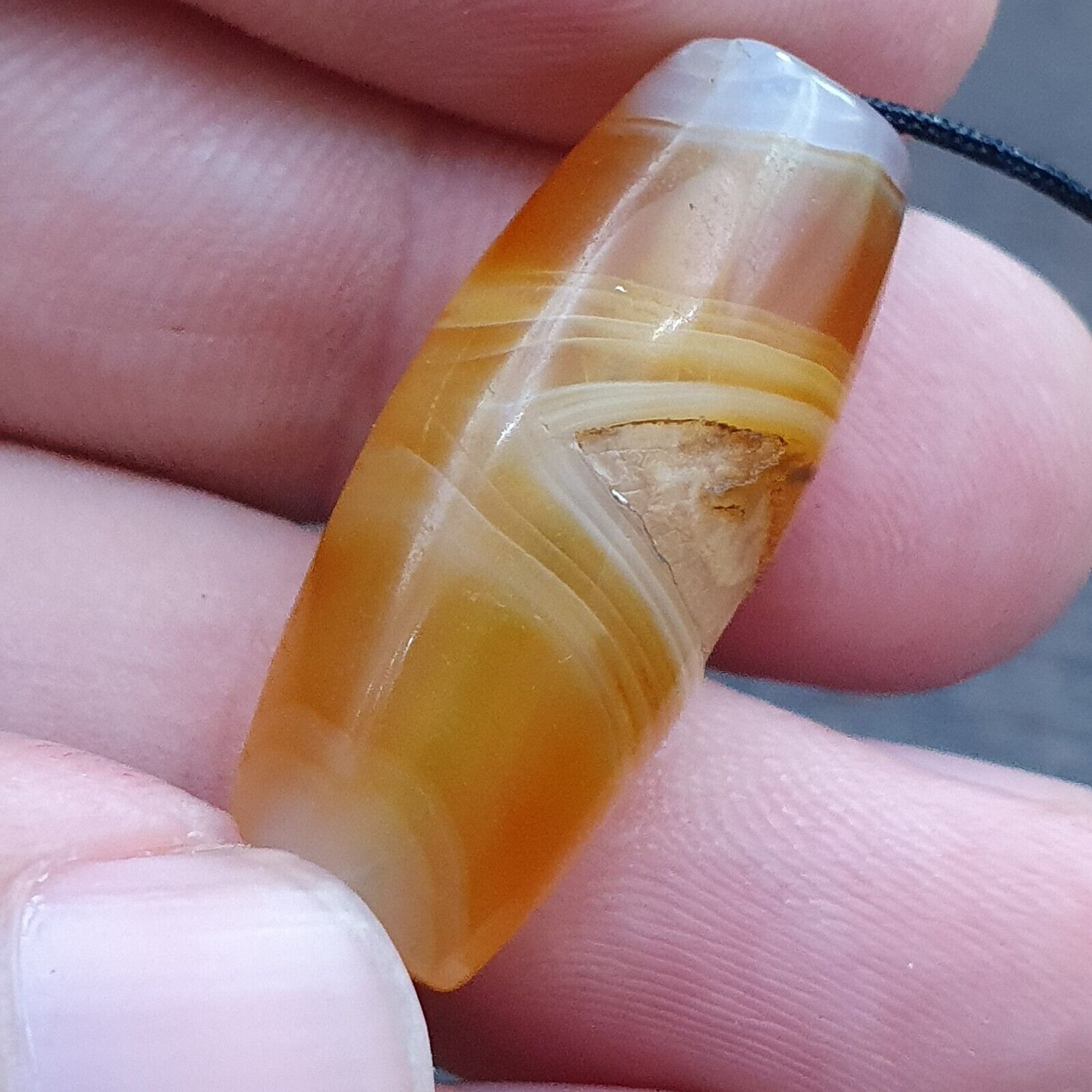 Antique Old Middle Eastern Persian Agate Natural Eye Agate Bead AMD-9