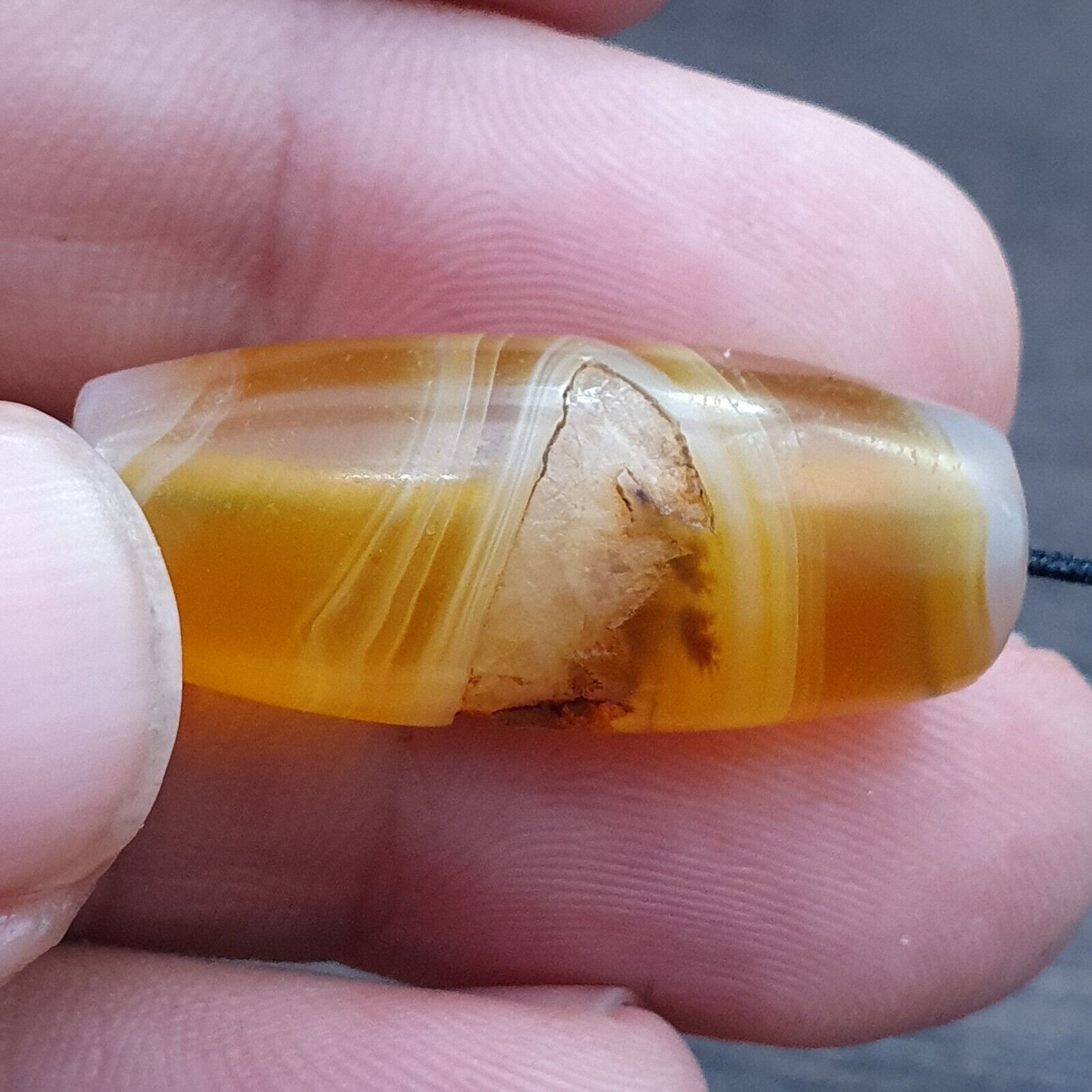 Antique Old Middle Eastern Persian Agate Natural Eye Agate Bead AMD-9
