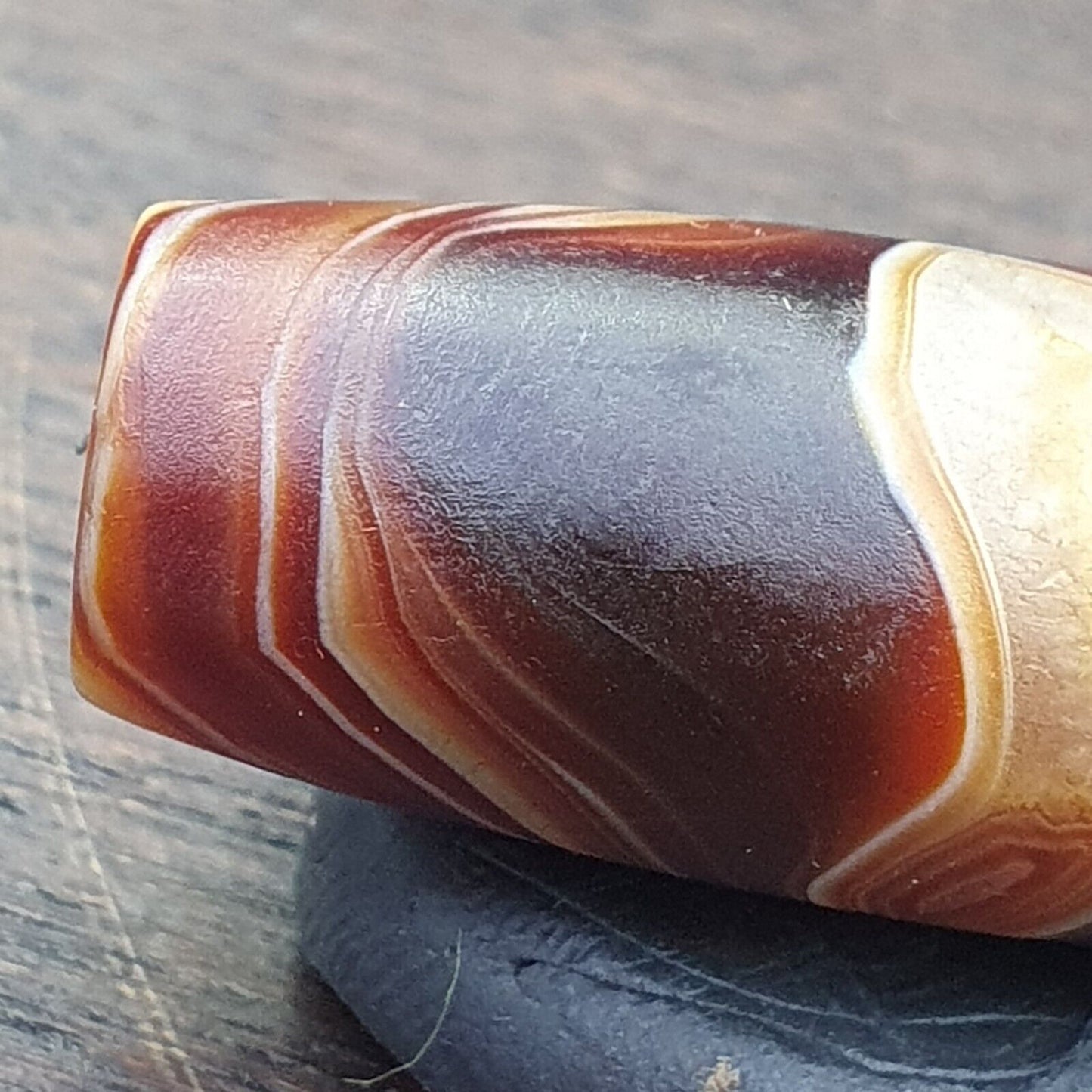 Antike kristallisierende persische Achat-Perle aus dem Nahen Osten, natürliche Achatperle AMD-2