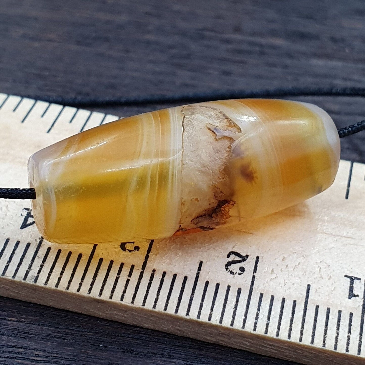 Antiker alter persischer Achat aus dem Nahen Osten, natürliche Augenachatperle AMD-9