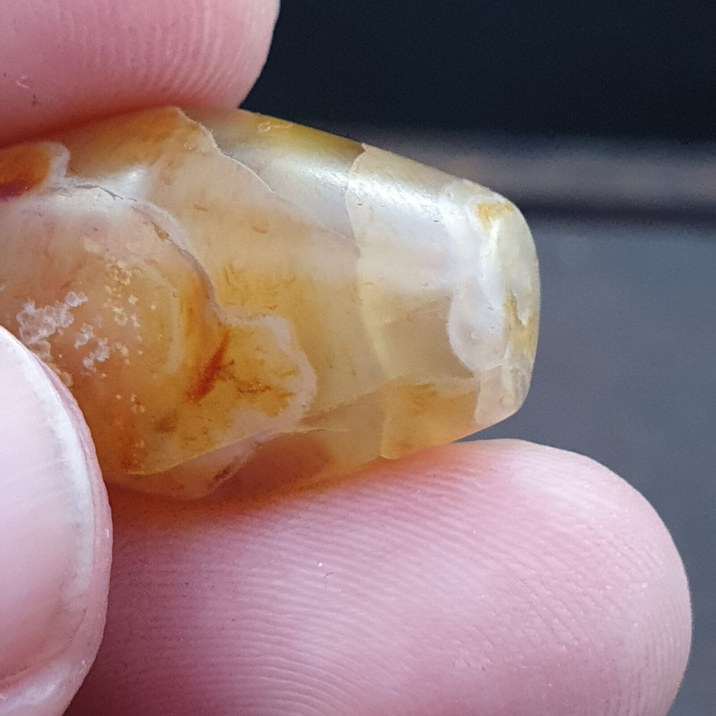 Antiker persischer Achat aus dem Nahen Osten, natürliches Auge in Achatperle AMD-1