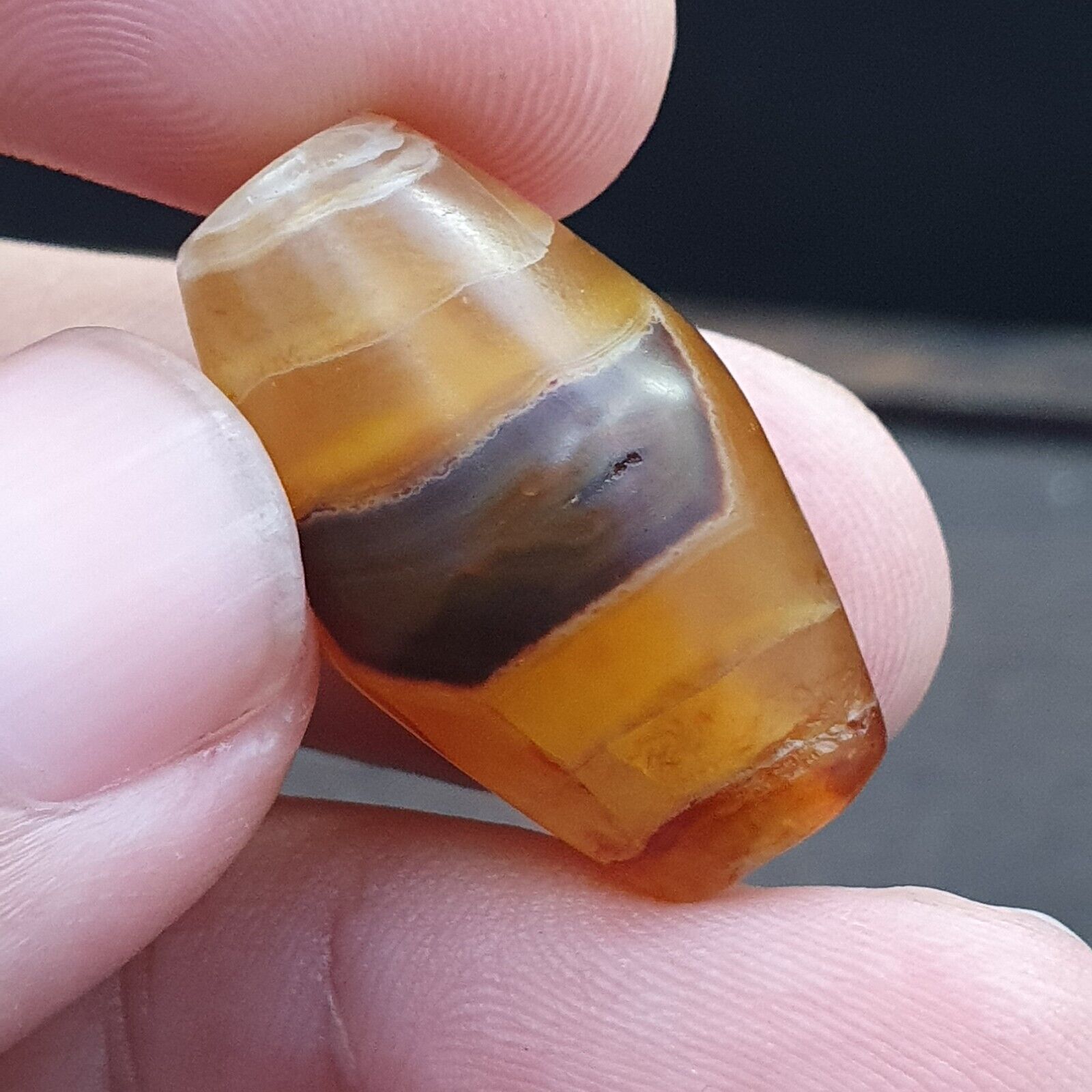 Antique  Middle Eastern Persian Agate Natural Eye In Agate Bead AMD-1
