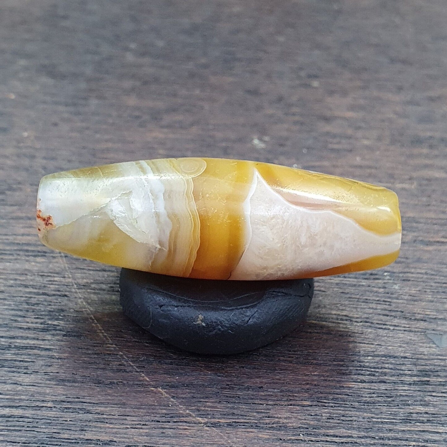 Antike kristallisierende persische Achat-Perle aus dem Nahen Osten, natürliche Achatperle AMD-3