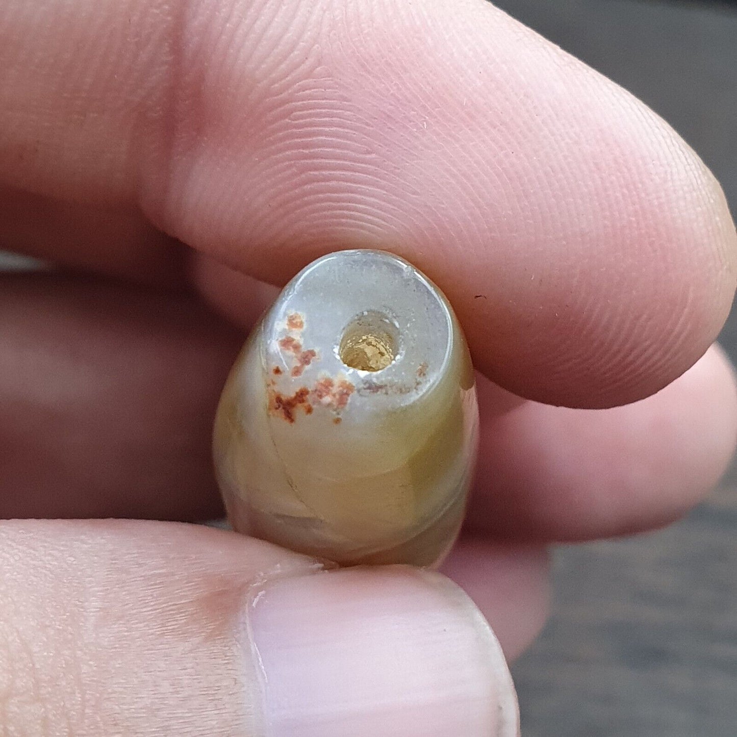 Antike kristallisierende persische Achat-Perle aus dem Nahen Osten, natürliche Achatperle AMD-3