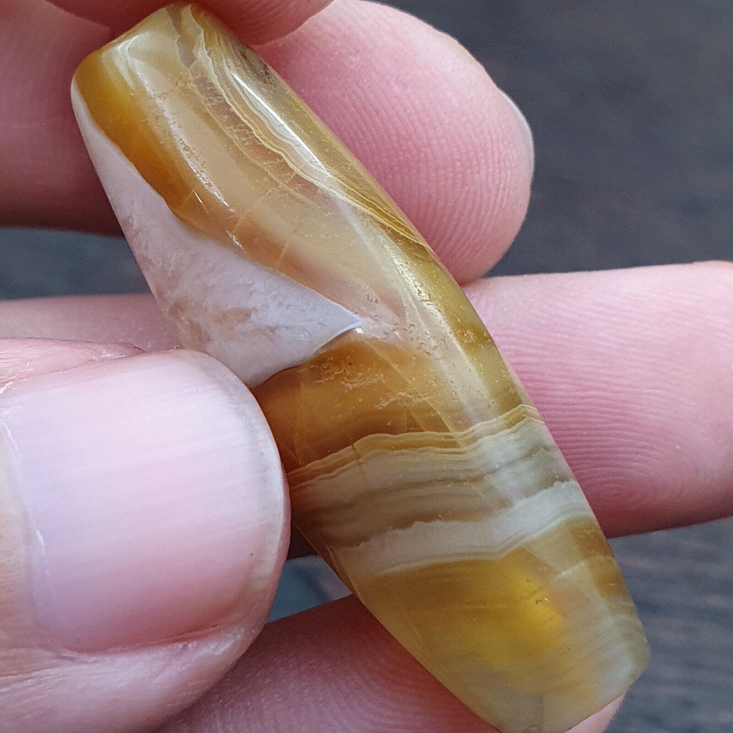 Antike kristallisierende persische Achat-Perle aus dem Nahen Osten, natürliche Achatperle AMD-3