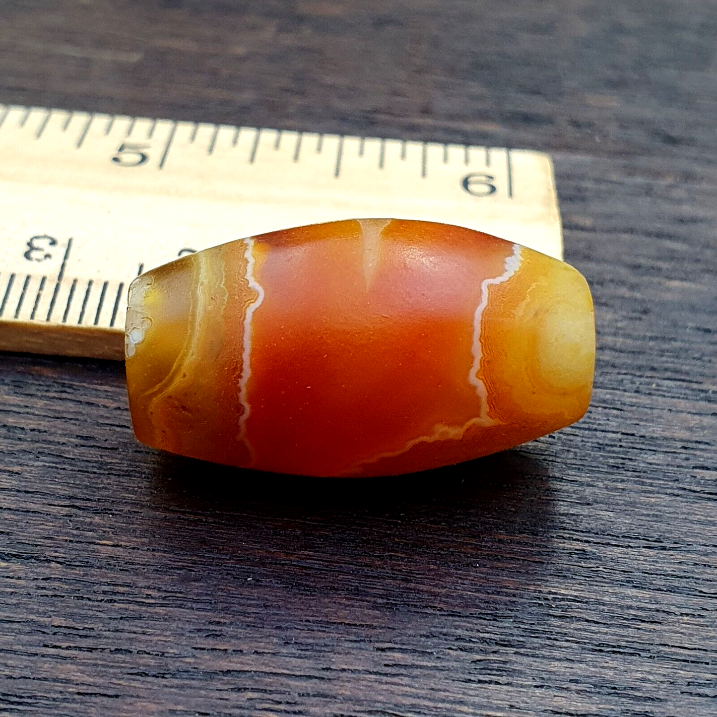 Antike alte persische Achatperle mit natürlichem Muster aus dem Nahen Osten AMD-7