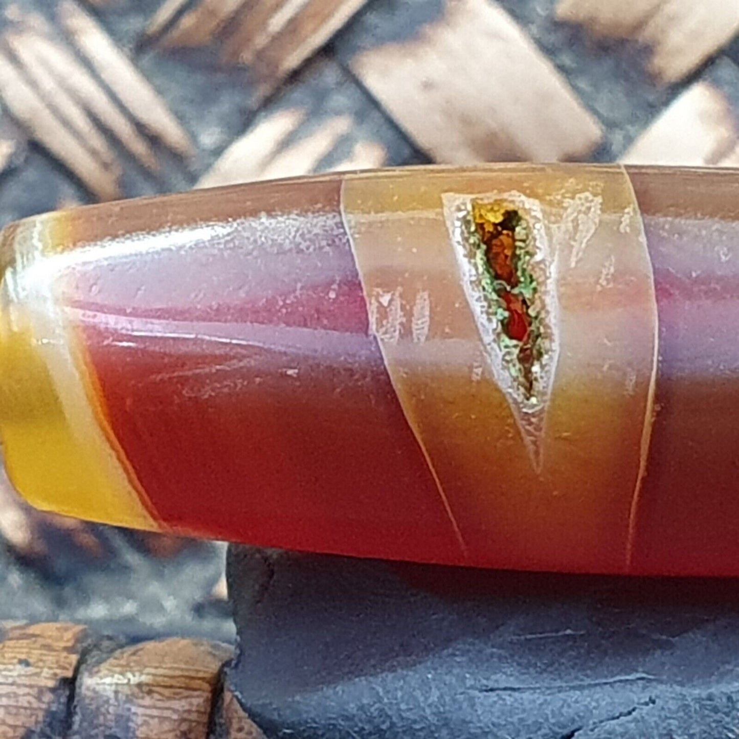 古董中東波斯瑪瑙天然 Druzy 眼瑪瑙珠 AMD-6