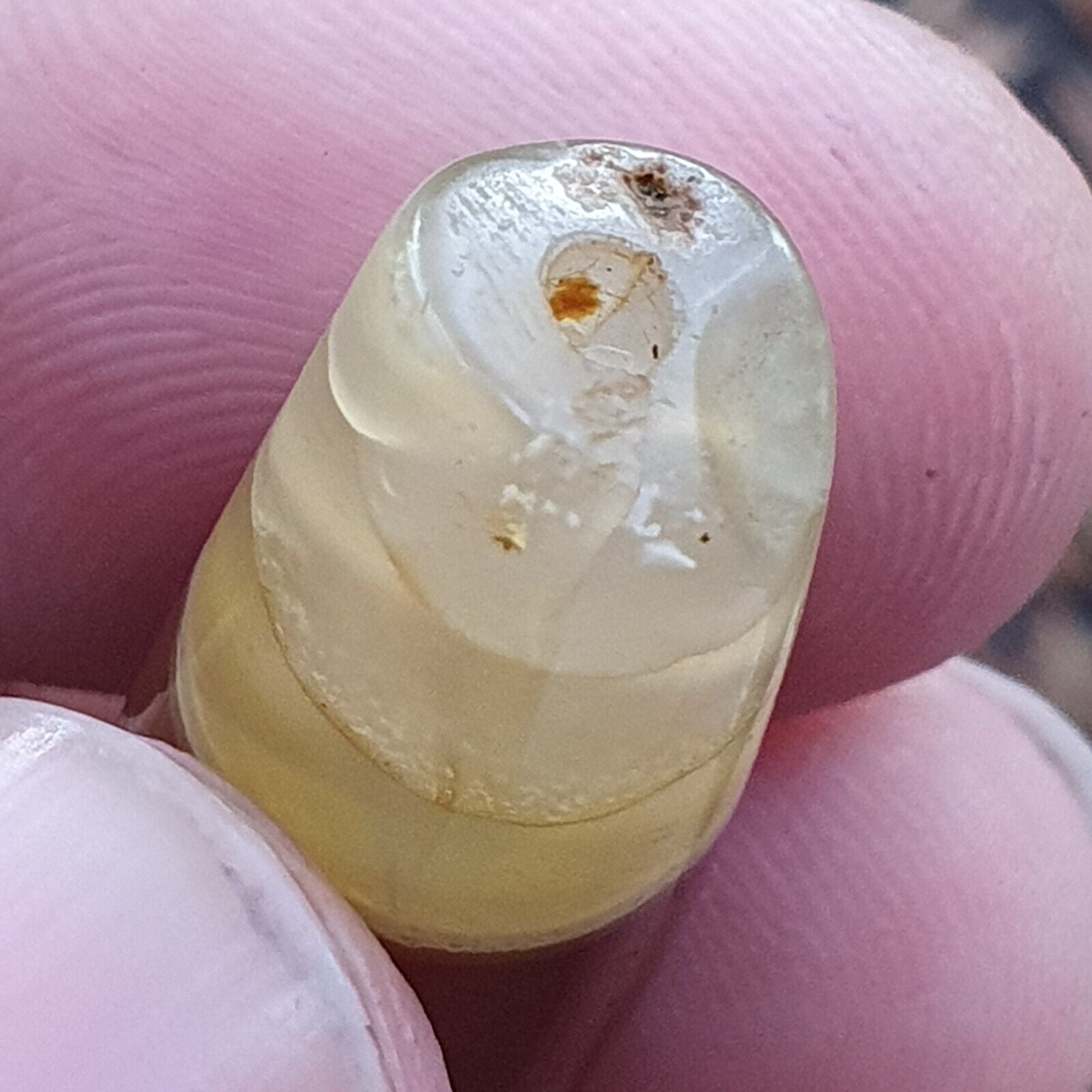 Antique Middle Eastern Persian Agate Natural Druzy Eye In Agate Bead AMD-6