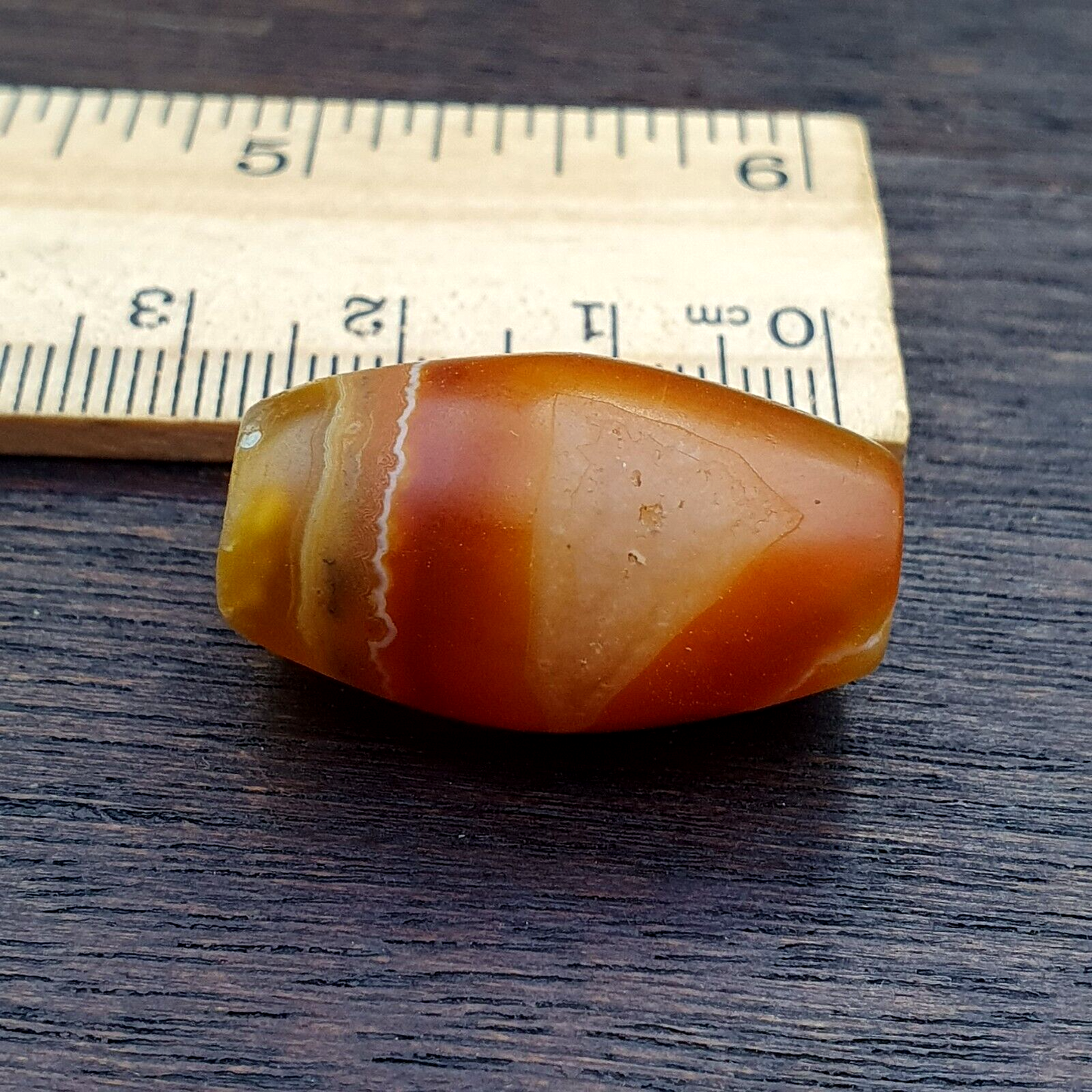 Antike alte persische Achatperle mit natürlichem Muster aus dem Nahen Osten AMD-7