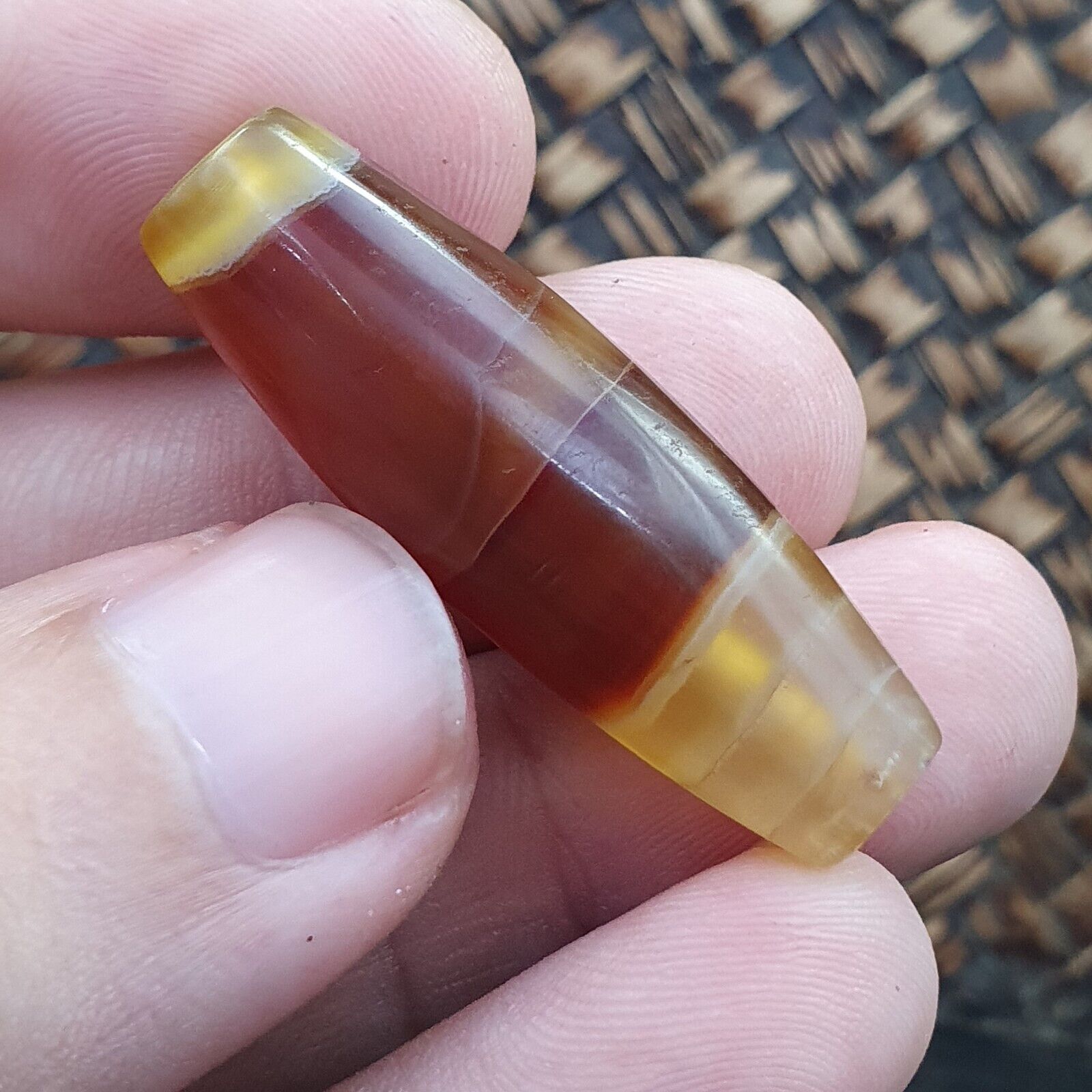 Antique Middle Eastern Persian Agate Natural Druzy Eye In Agate Bead AMD-6