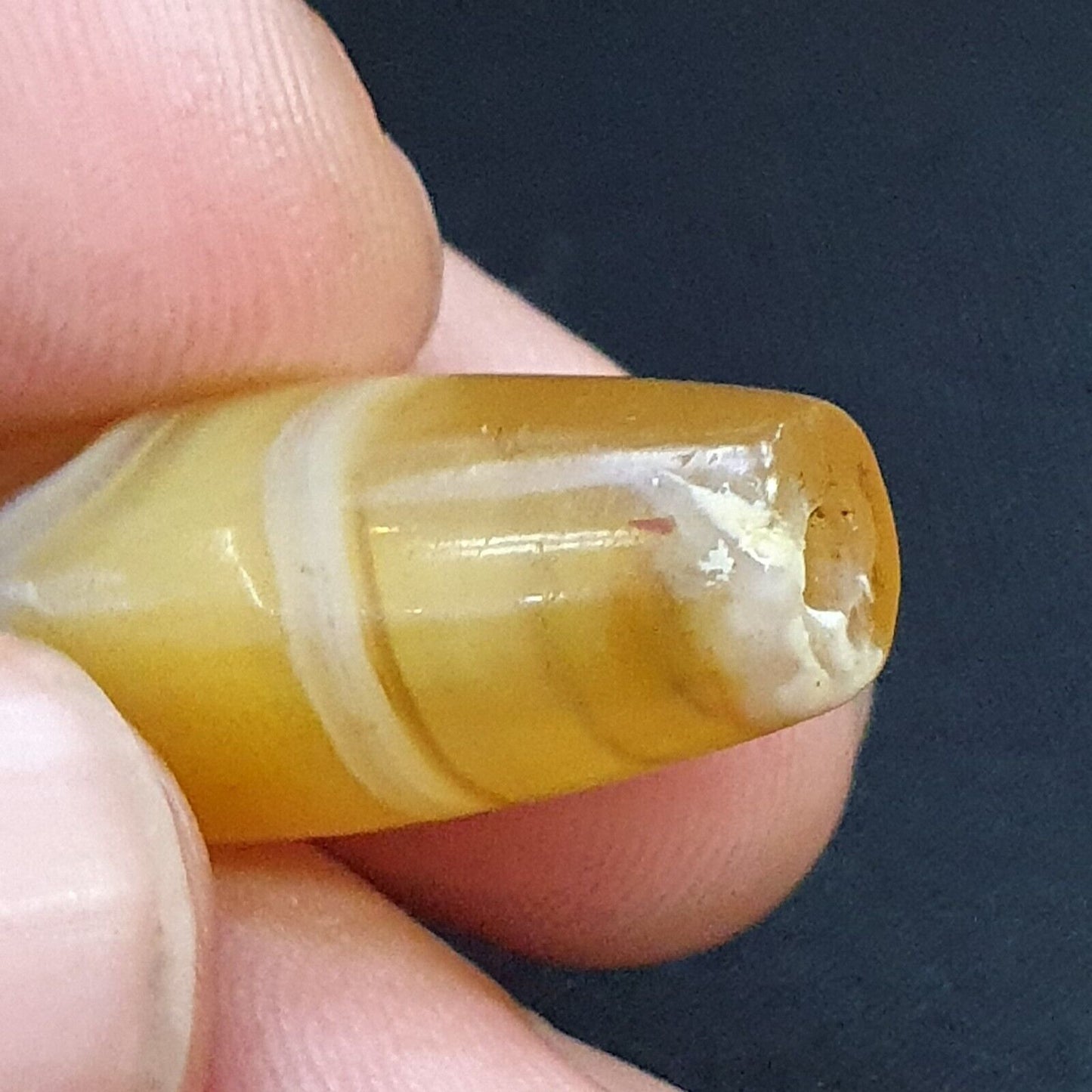 Antiker alter persischer Achat aus dem Nahen Osten, natürliche Augenachatperle AMD-8
