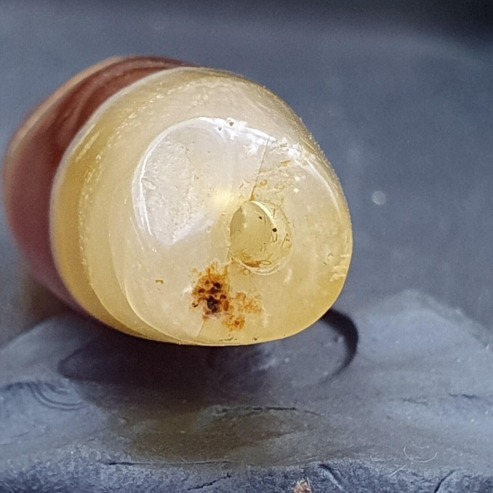 Antique Middle Eastern Persian Agate Natural Druzy Eye In Agate Bead AMD-6