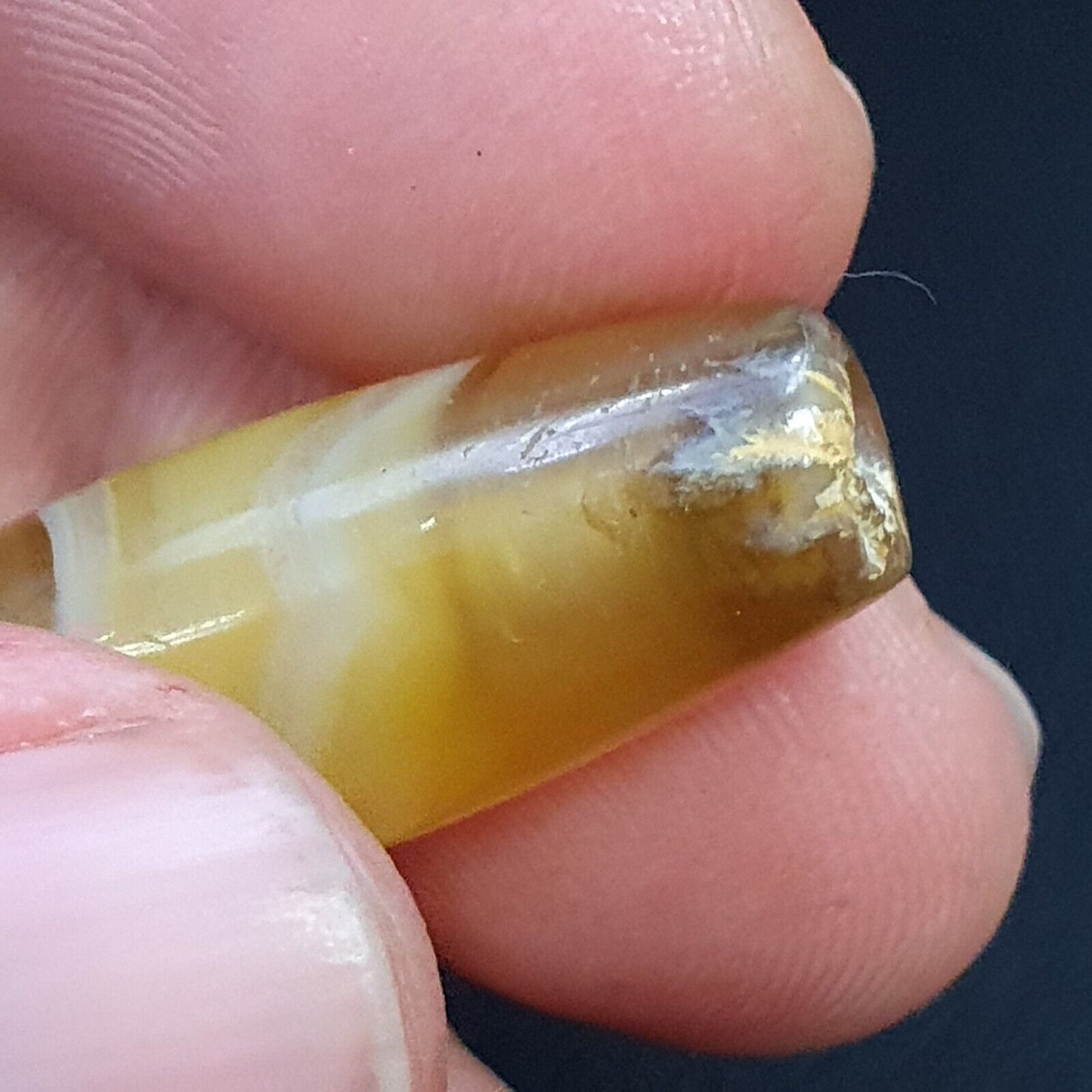 Antiker alter persischer Achat aus dem Nahen Osten, natürliche Augenachatperle AMD-8