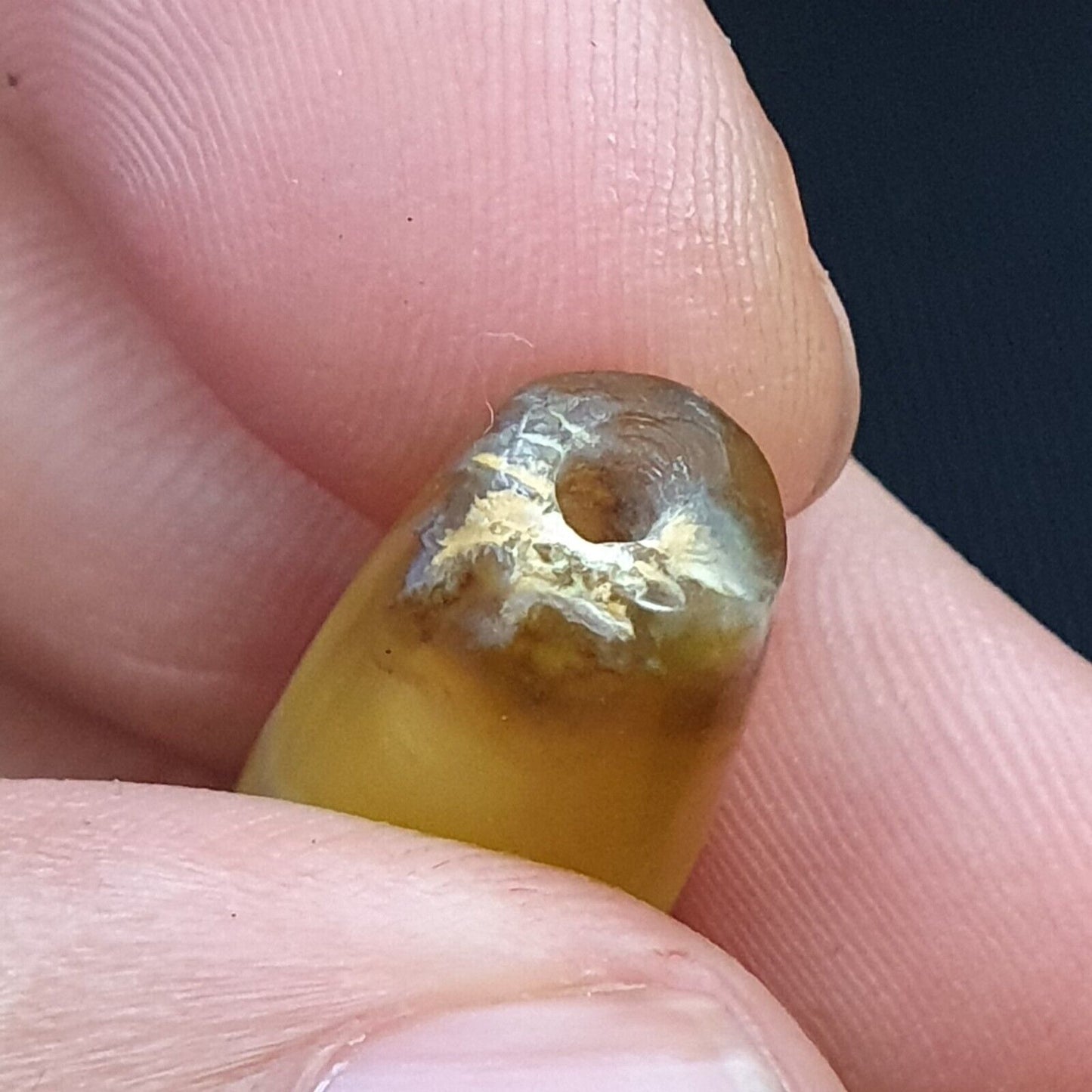 Antiker alter persischer Achat aus dem Nahen Osten, natürliche Augenachatperle AMD-8