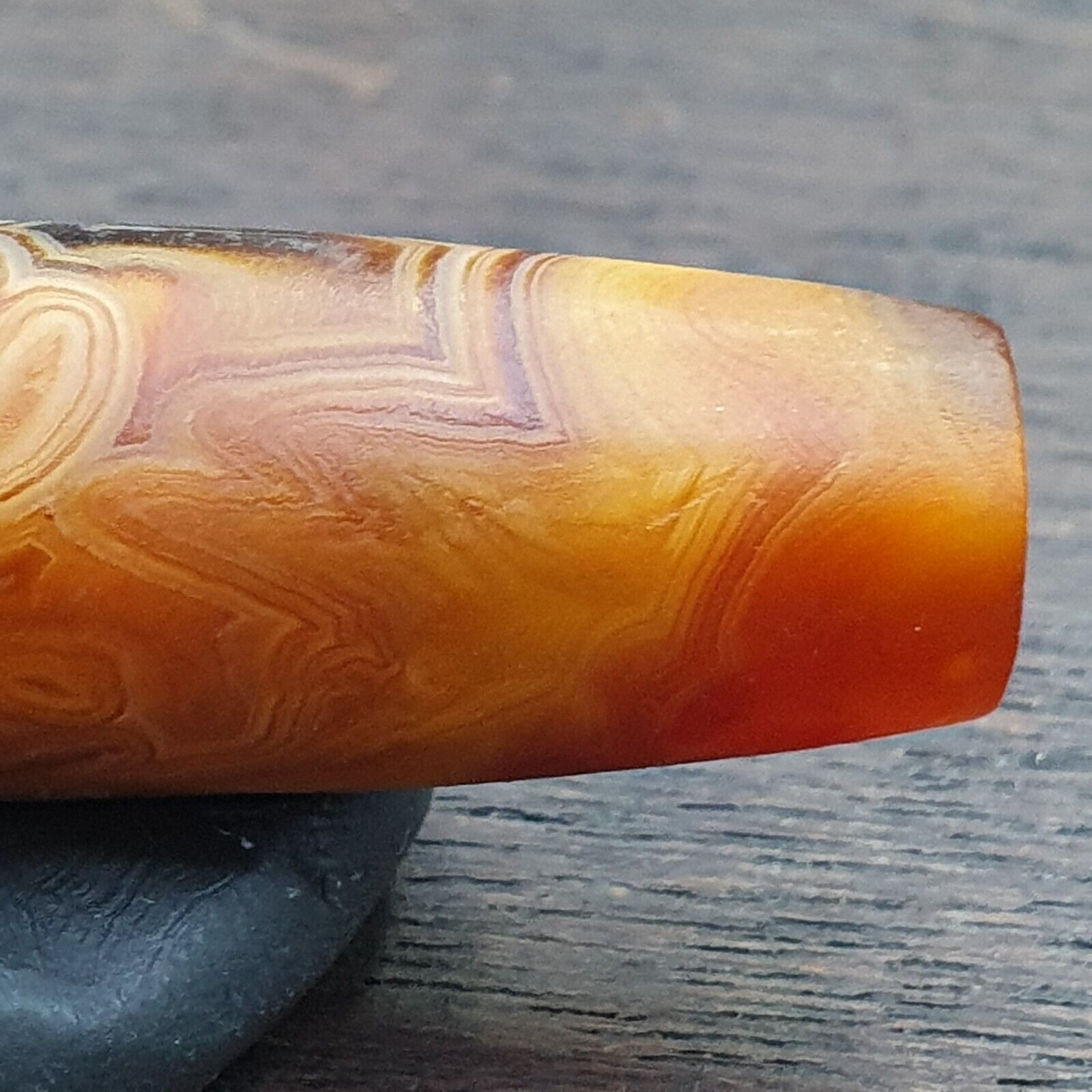 Antique Middle Eastern Persian Agate Natural Druzy Eye In Agate Bead AMD-5