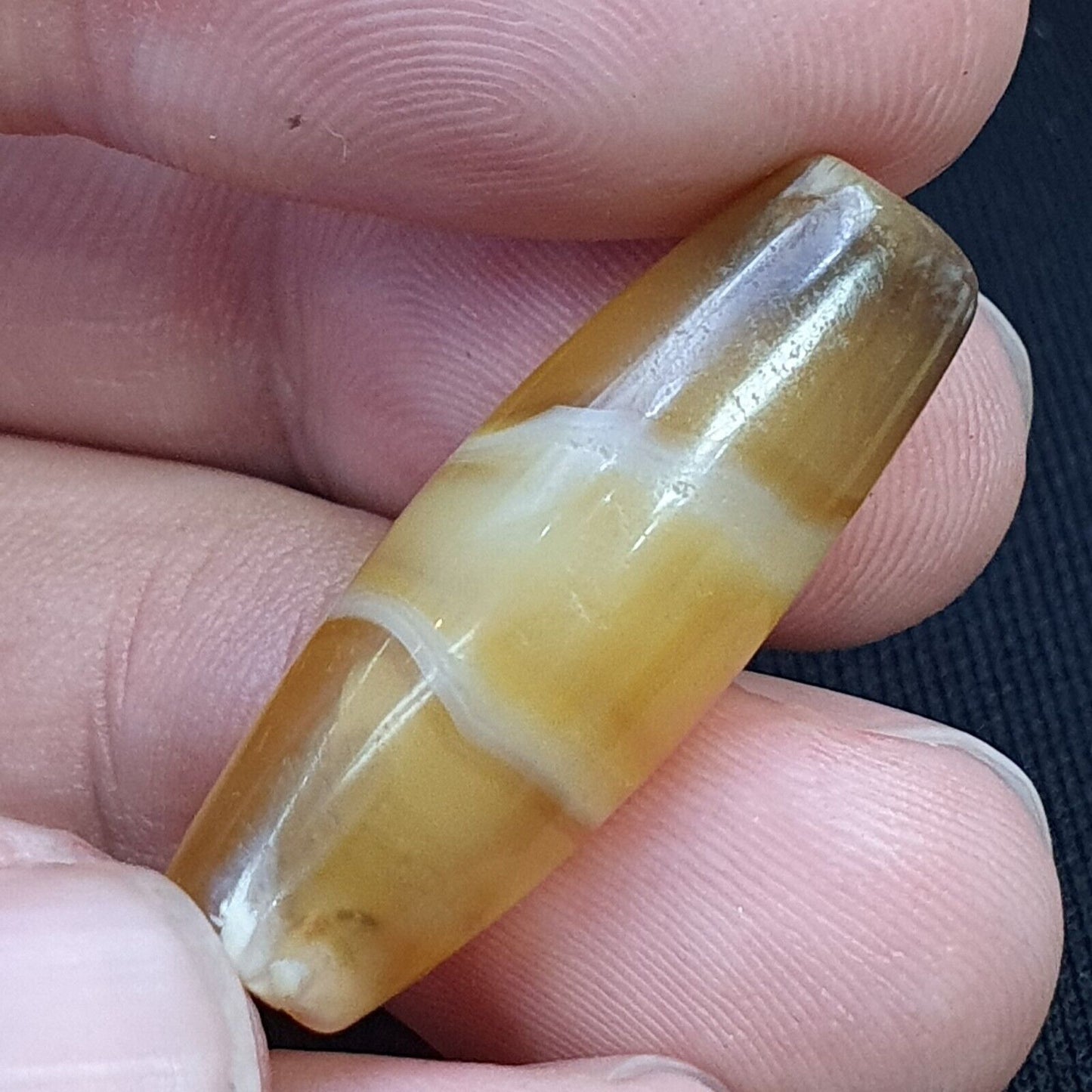 Antiker alter persischer Achat aus dem Nahen Osten, natürliche Augenachatperle AMD-8