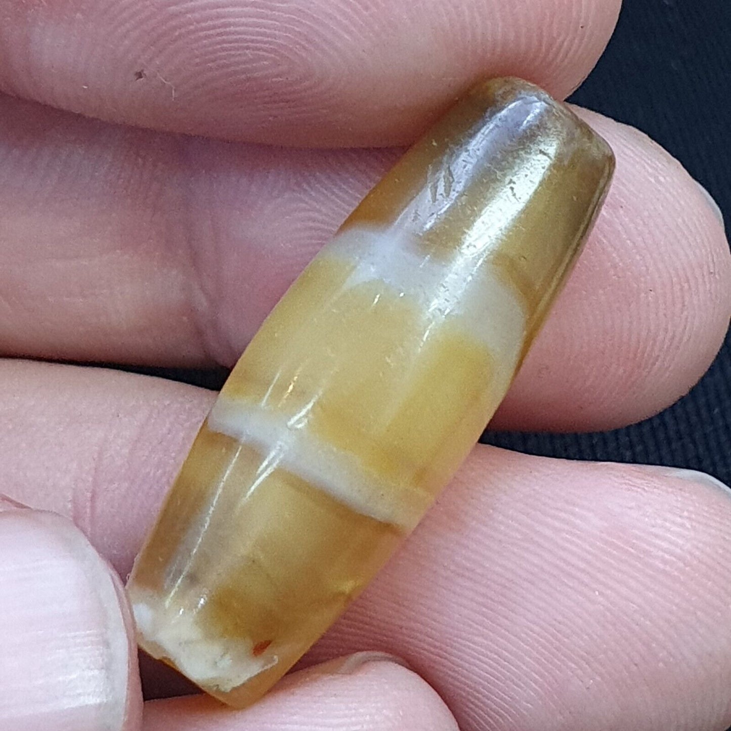 Antiker alter persischer Achat aus dem Nahen Osten, natürliche Augenachatperle AMD-8