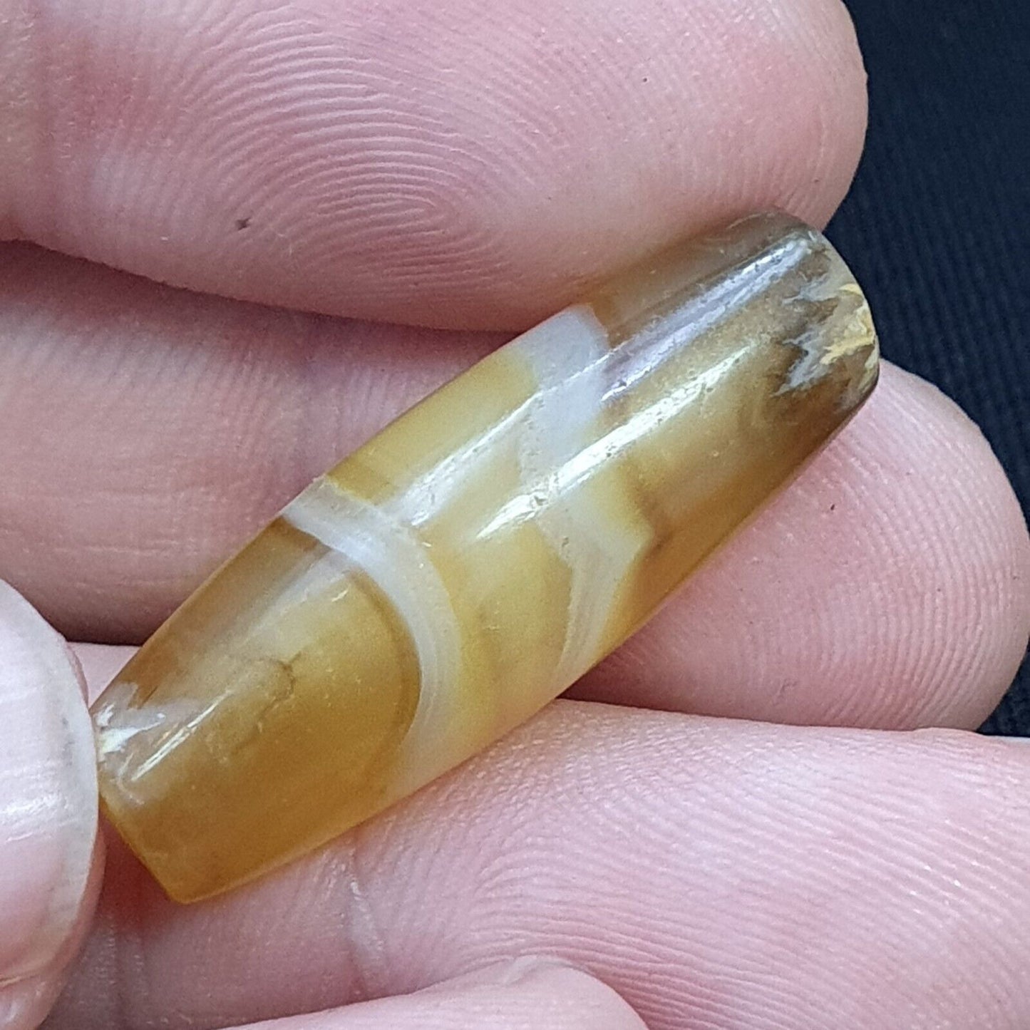 Antiker alter persischer Achat aus dem Nahen Osten, natürliche Augenachatperle AMD-8