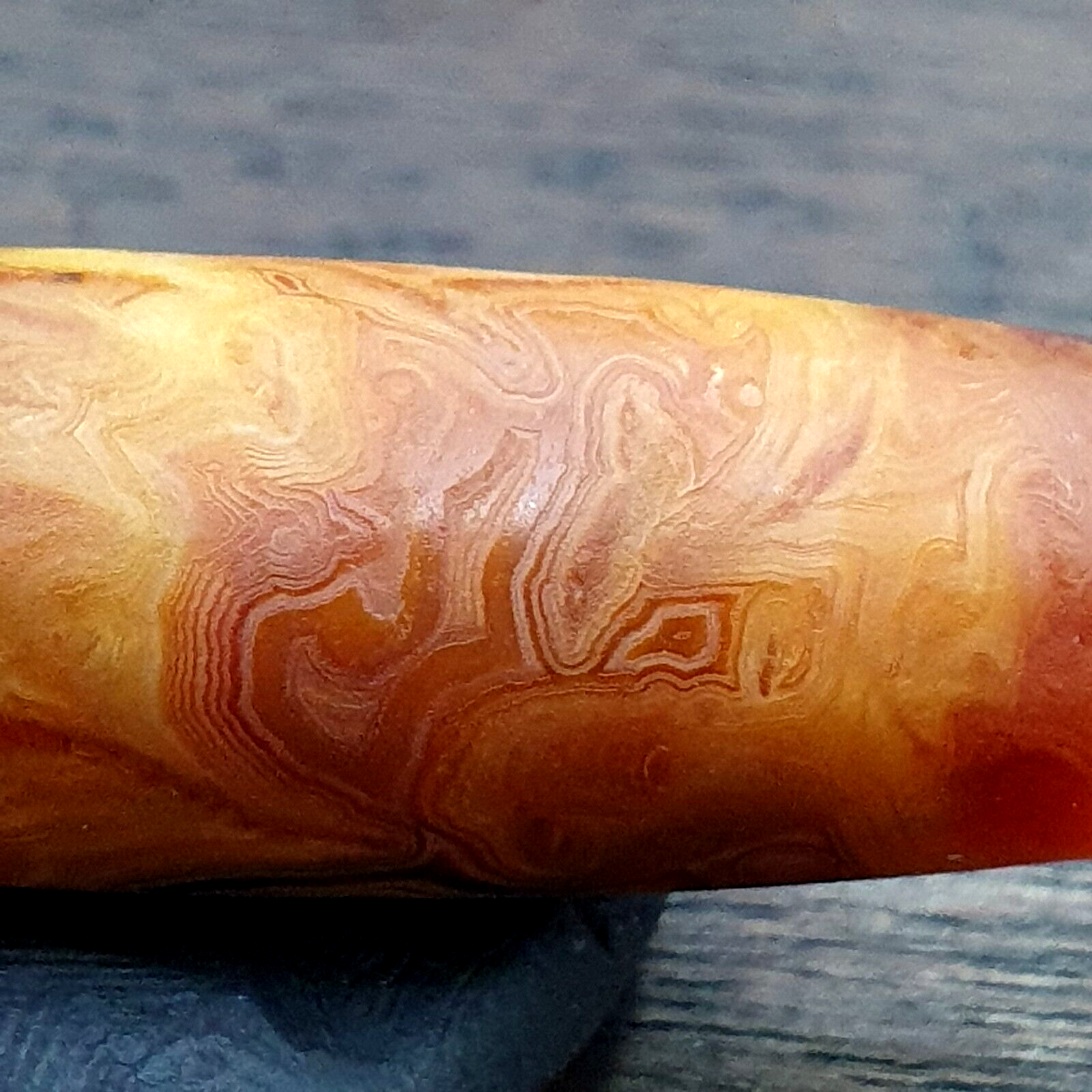 Antique Middle Eastern Persian Agate Natural Druzy Eye In Agate Bead AMD-5
