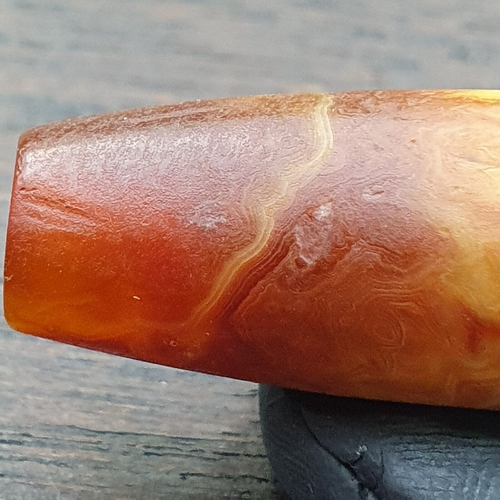 Antique Middle Eastern Persian Agate Natural Druzy Eye In Agate Bead AMD-5