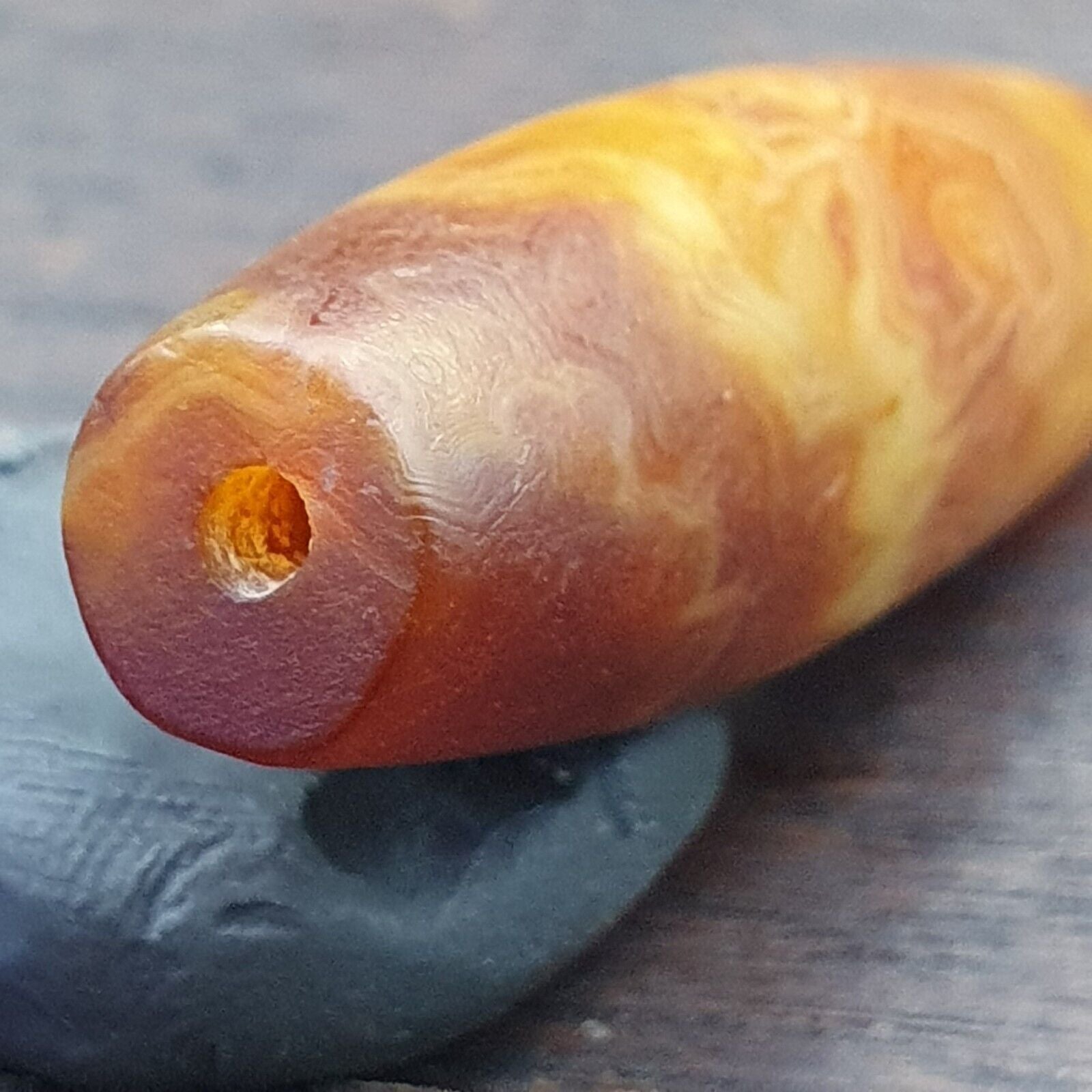 Antique Middle Eastern Persian Agate Natural Druzy Eye In Agate Bead AMD-5
