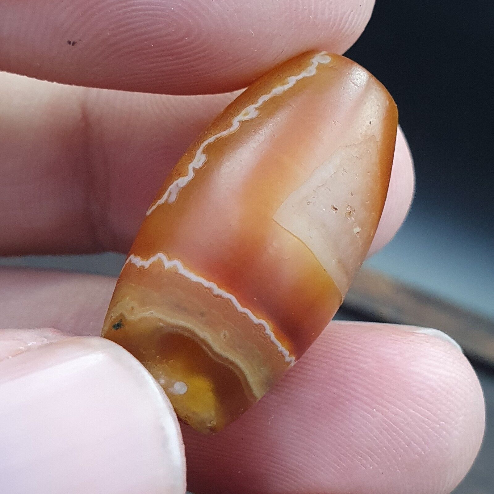 Antique Old Middle Eastern Persian Agate Natural Pattern Agate Bead AMD-7