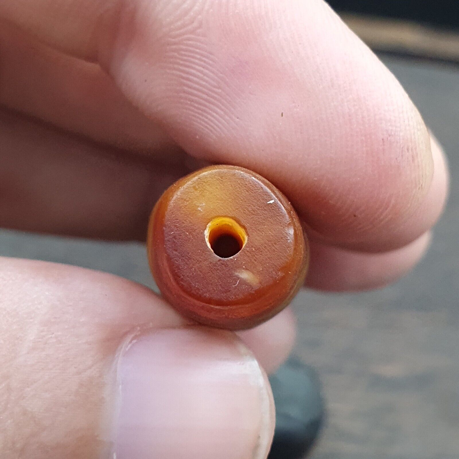 Antique Middle Eastern Persian Agate Natural Druzy Eye In Agate Bead AMD-5